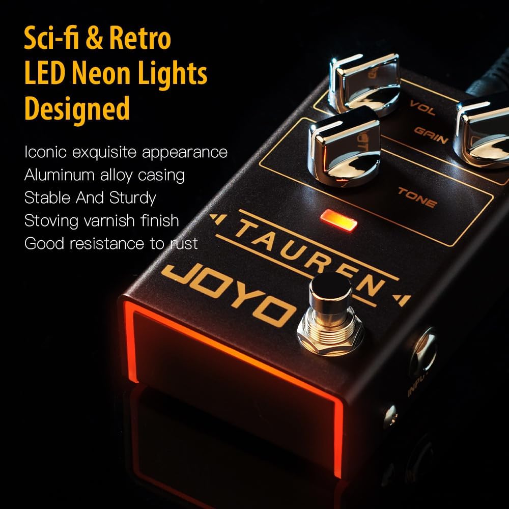 Detalle 2 de JOYO Tauren R-01 Overdrive Guitar Pedal with Touch-Sensitive Drive and Ambient LEDs