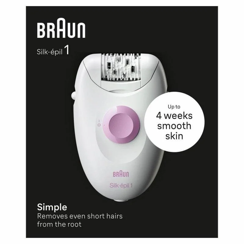 Detalle 2 de Braun Silk-épil 1 1-000 depiladora eléctrica con 20 pinzas SoftLift (rosa/blanco)