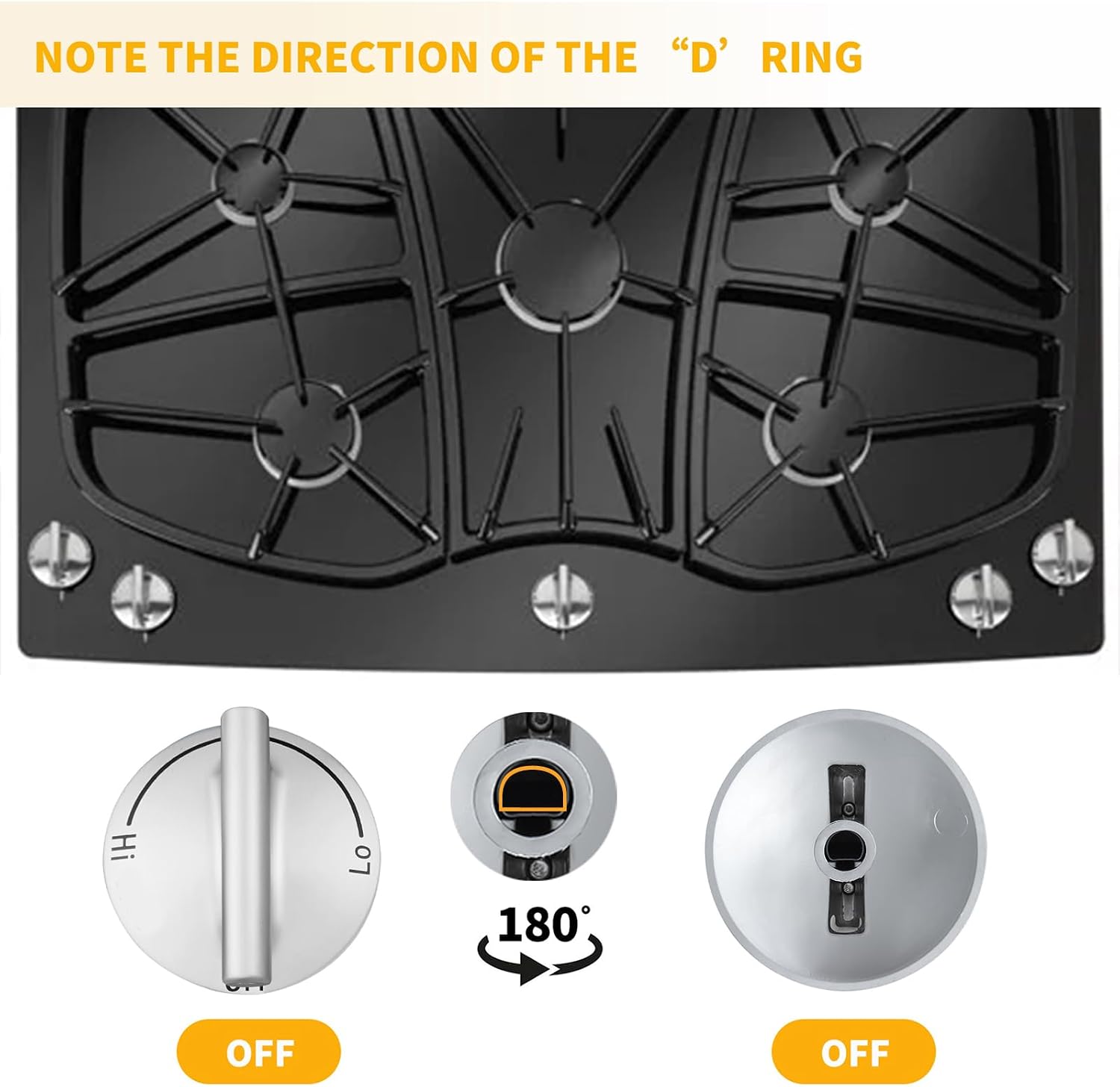 Thumbnail 3 de Allstare 7733P410-60 Replacement Stove Burner Knob, Silver Plastic