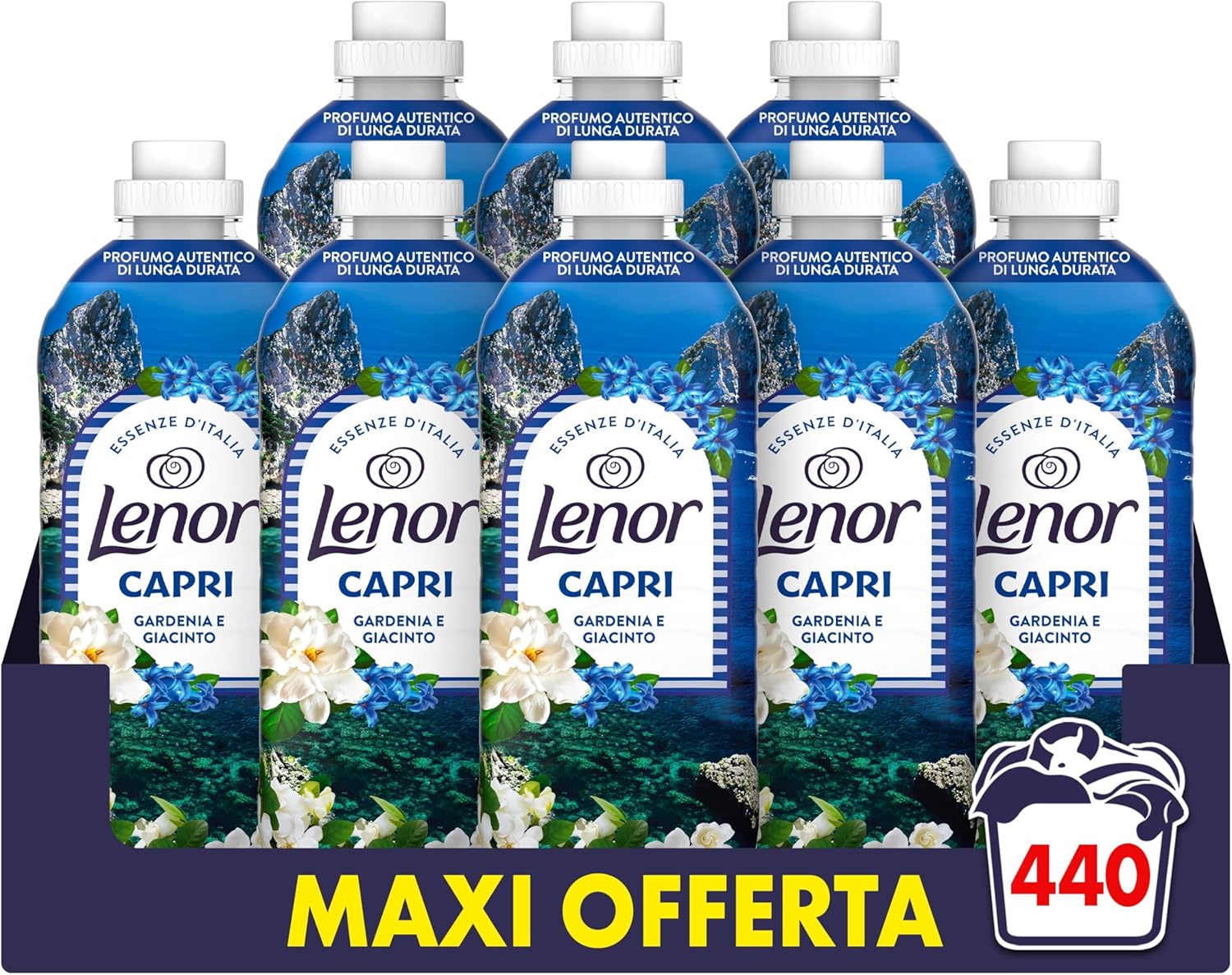 Detalle de Lenor Ammorbidente Lavatrice Concentrato Capri – Note di Gardenia e Giacinto, 440 Lavaggi