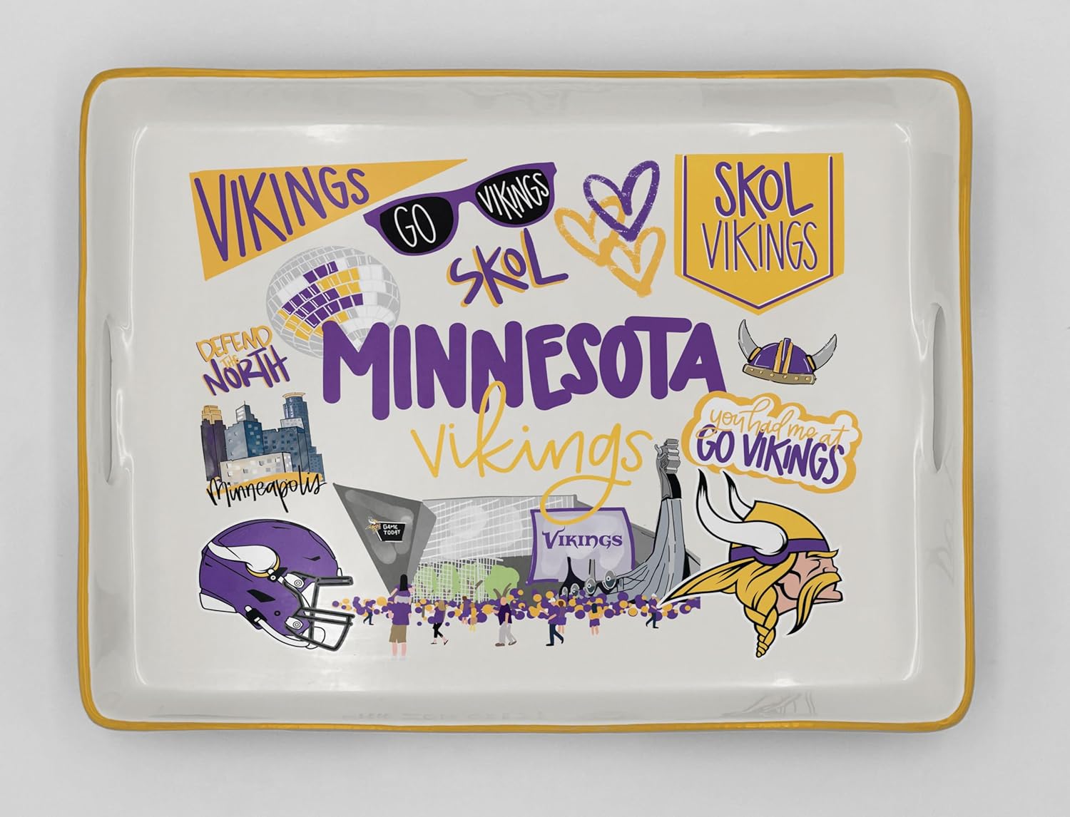 Proformance Home NFL Loco Fan Large Serving Tray with Handles