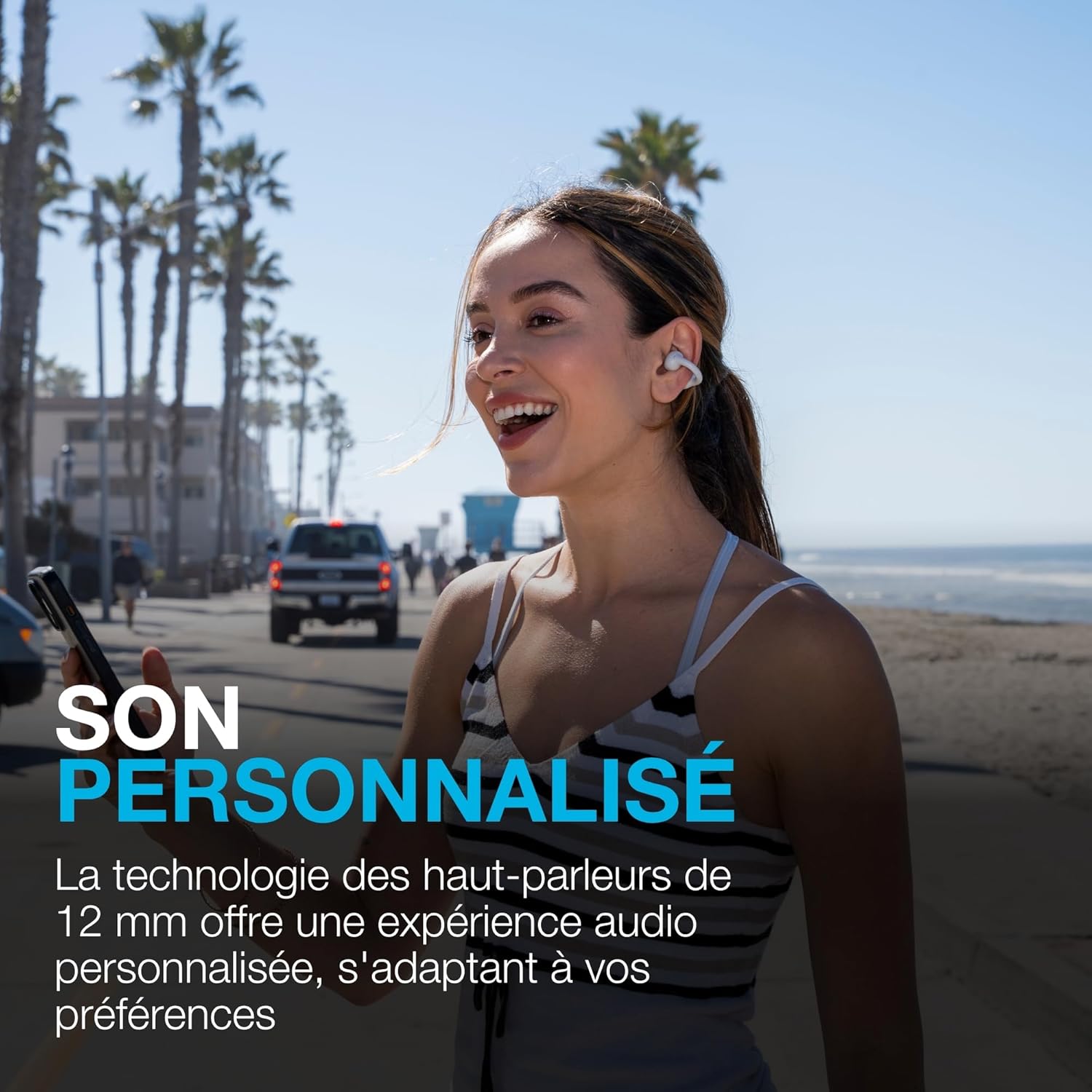 Thumbnail 2 de JLab Flex Casque à Oreille Ouverte – Écouteurs Bluetooth ouverts, 21 h d’autonomie, personnalisation via l’application