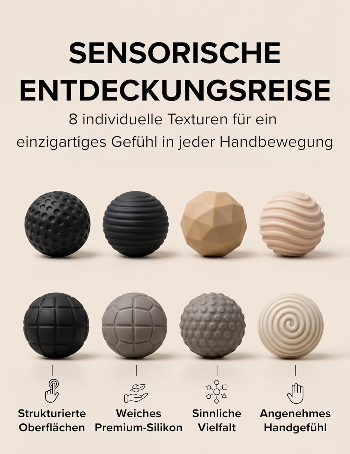 Detalle de Magnetic Fidget Toys Focus Dots: antistress con sfere magnetiche in silicone (Nero-Grigio)