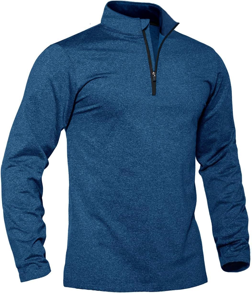 Detalle de TACVASEN Men's 1/4-Zip Fleece Pullover, Lightweight Long-Sleeve Shirt