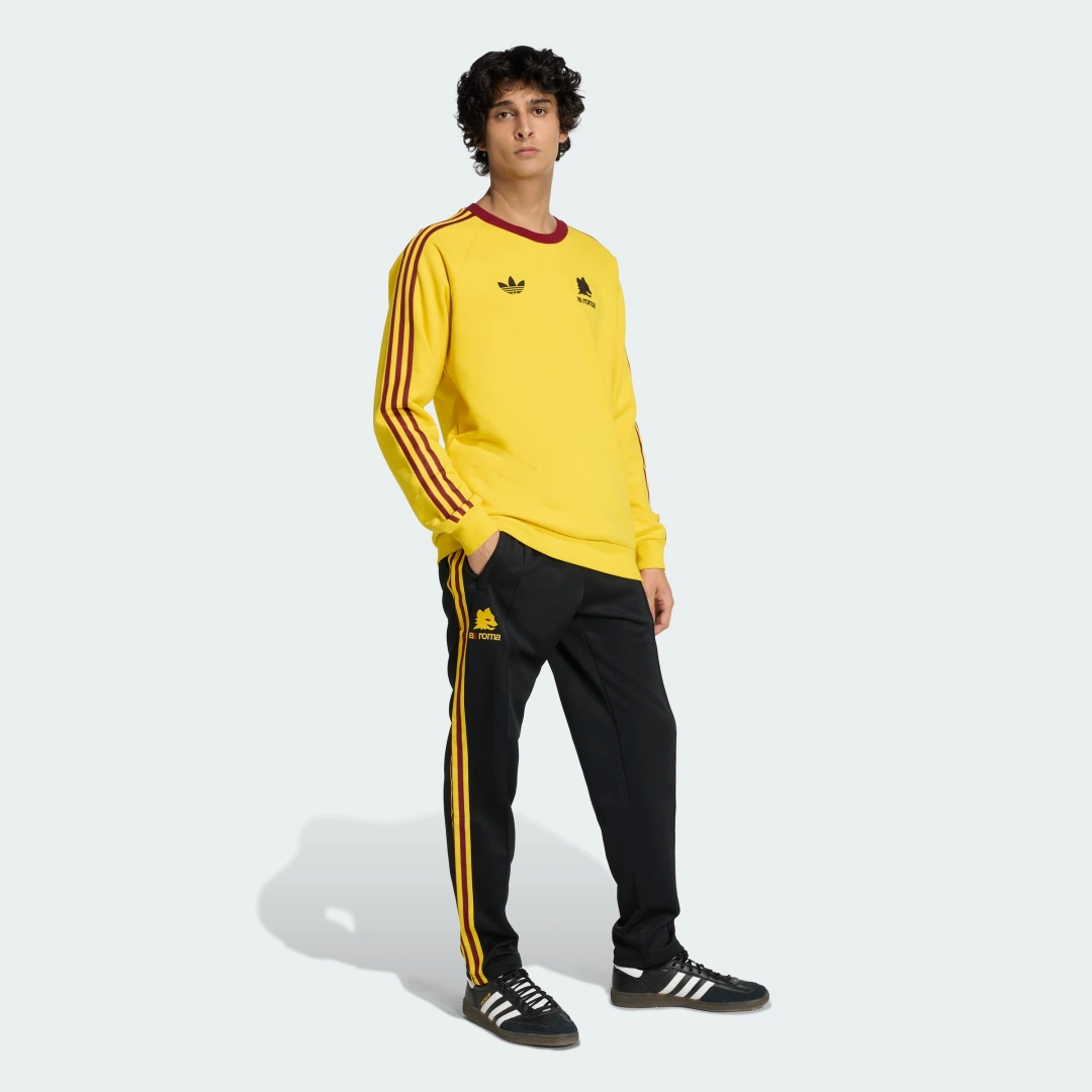 Detalle de Sudadera de cuello redondo AS Roma Originals de Adidas – Amarillo