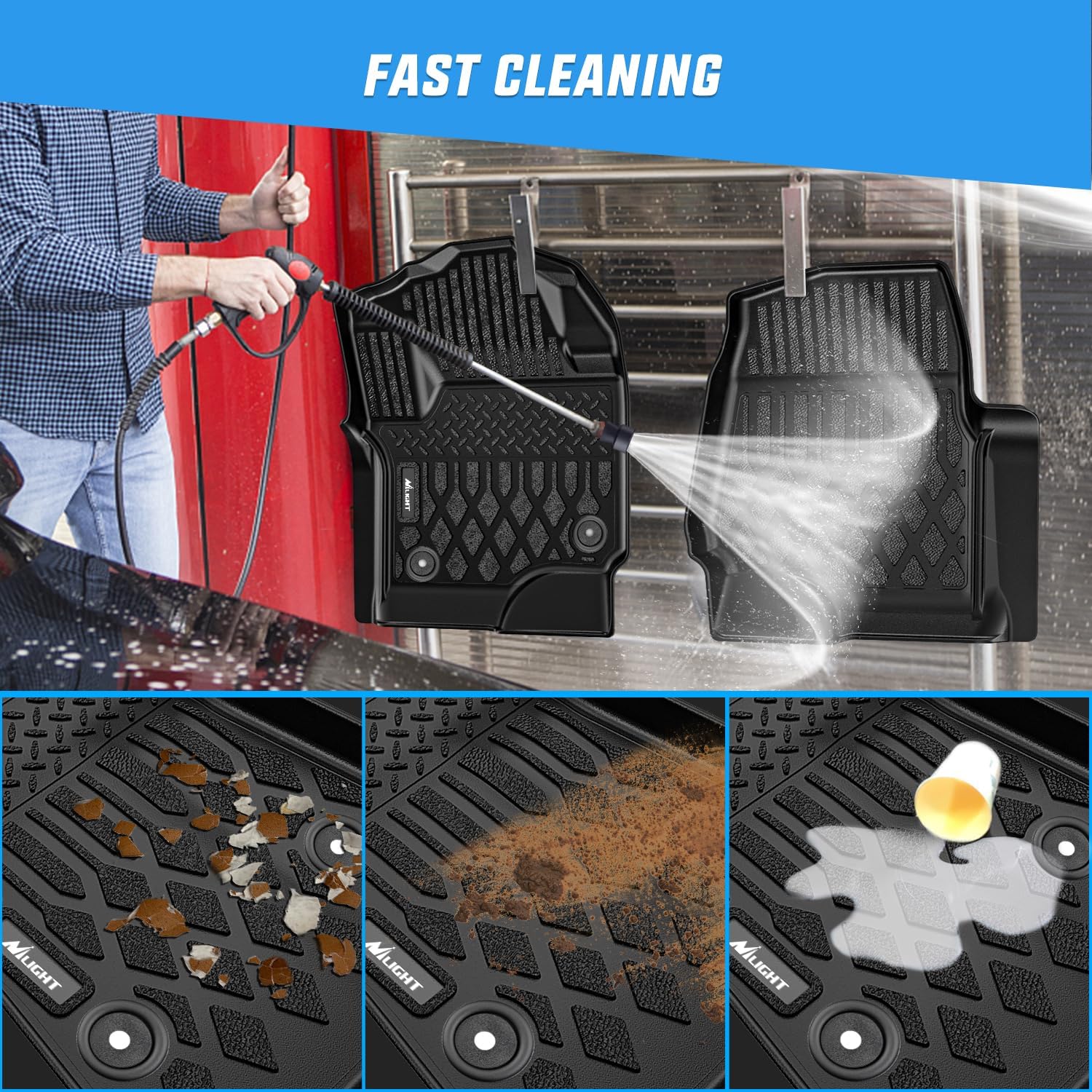 Thumbnail 5 de Nilight TPE Floor Mats for Ford Super Duty 2017–2026