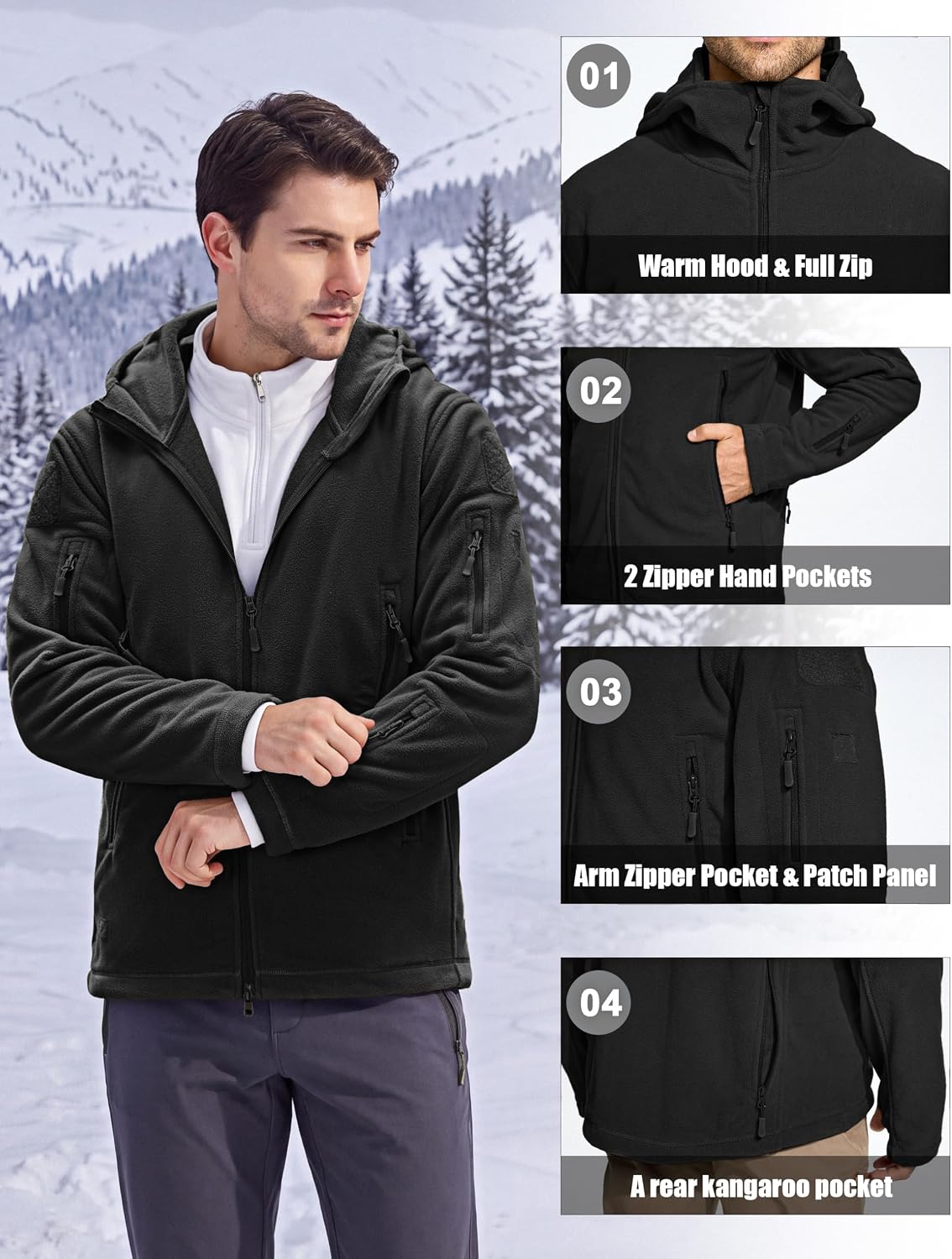 Thumbnail 5 de CRYSULLY Tactical Fleece Jacket 7 pockets