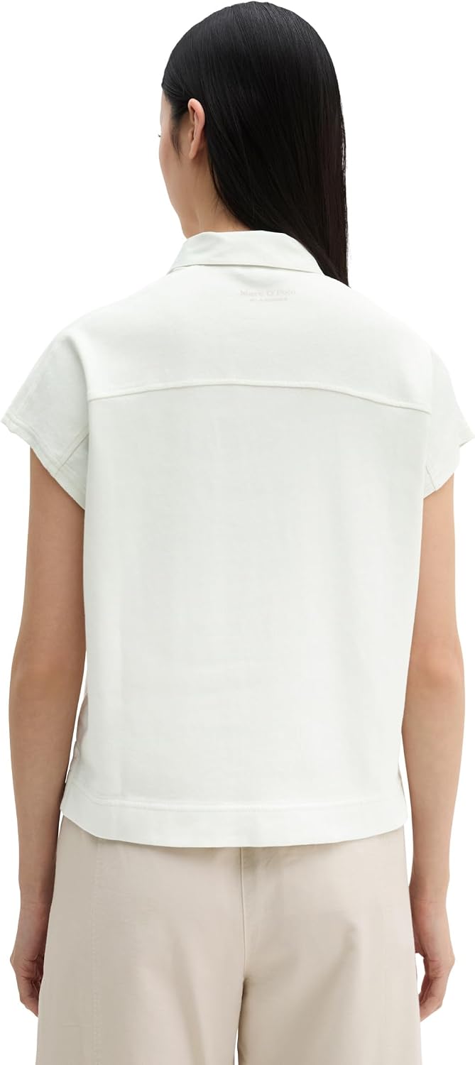 Detalle 2 de Marc O'Polo Ärmelloses Poloshirt Loose aus Reiner Bio-Baumwolle