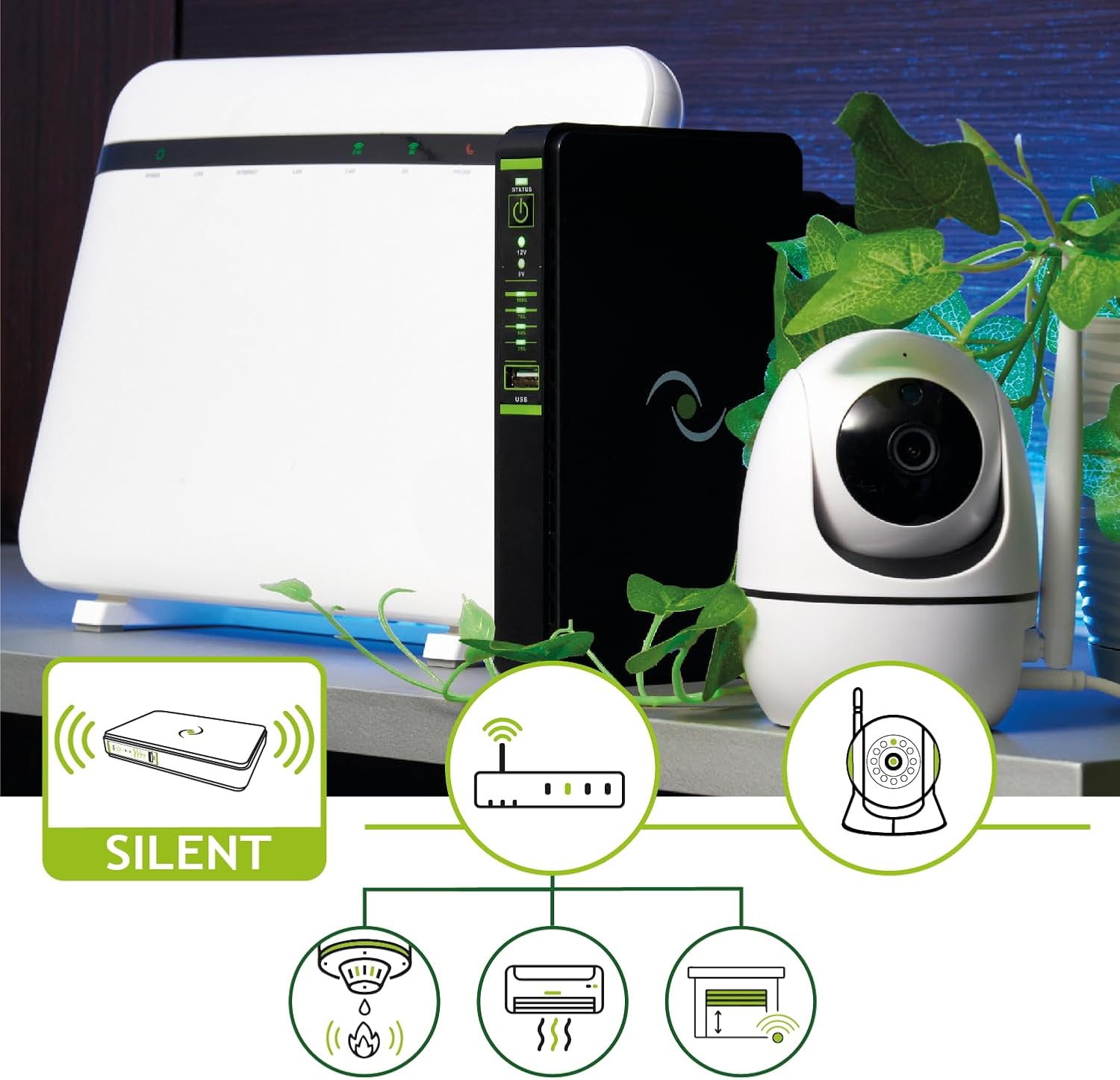 Thumbnail 3 de Tecnoware Power Systems UPS ERA PLUS DC per WiFi/Modem e videosorveglianza, Powerbank 8800mAh, POE 24/48VDC