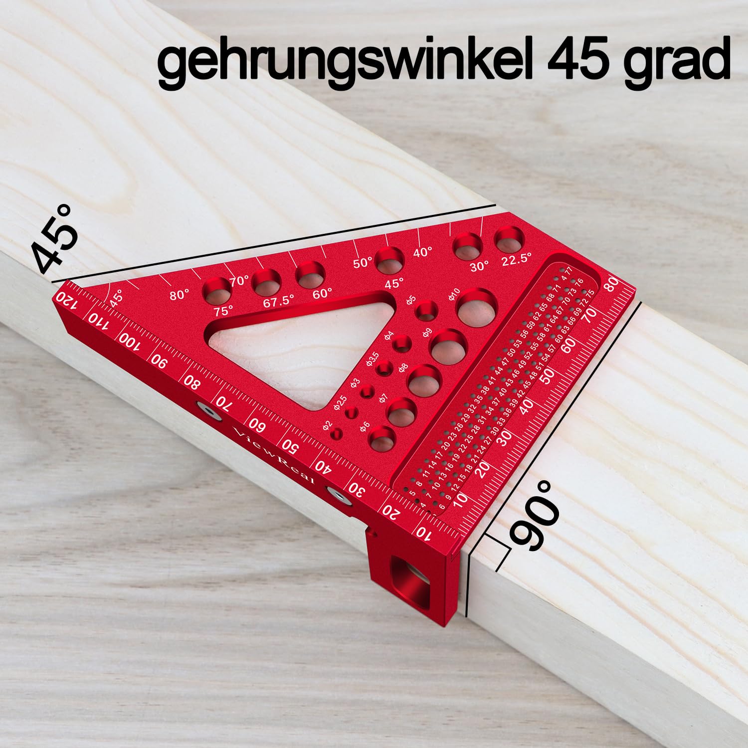 Thumbnail 4 de 3D-Gehrungswinkel 22,5–90° Multifunktions-Winkelmaß 🪚