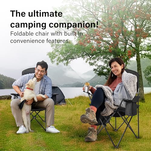 Thumbnail 2 de Vivo Technologies Set of 2 Folding Camping Chairs with Built-in Cooler Bags