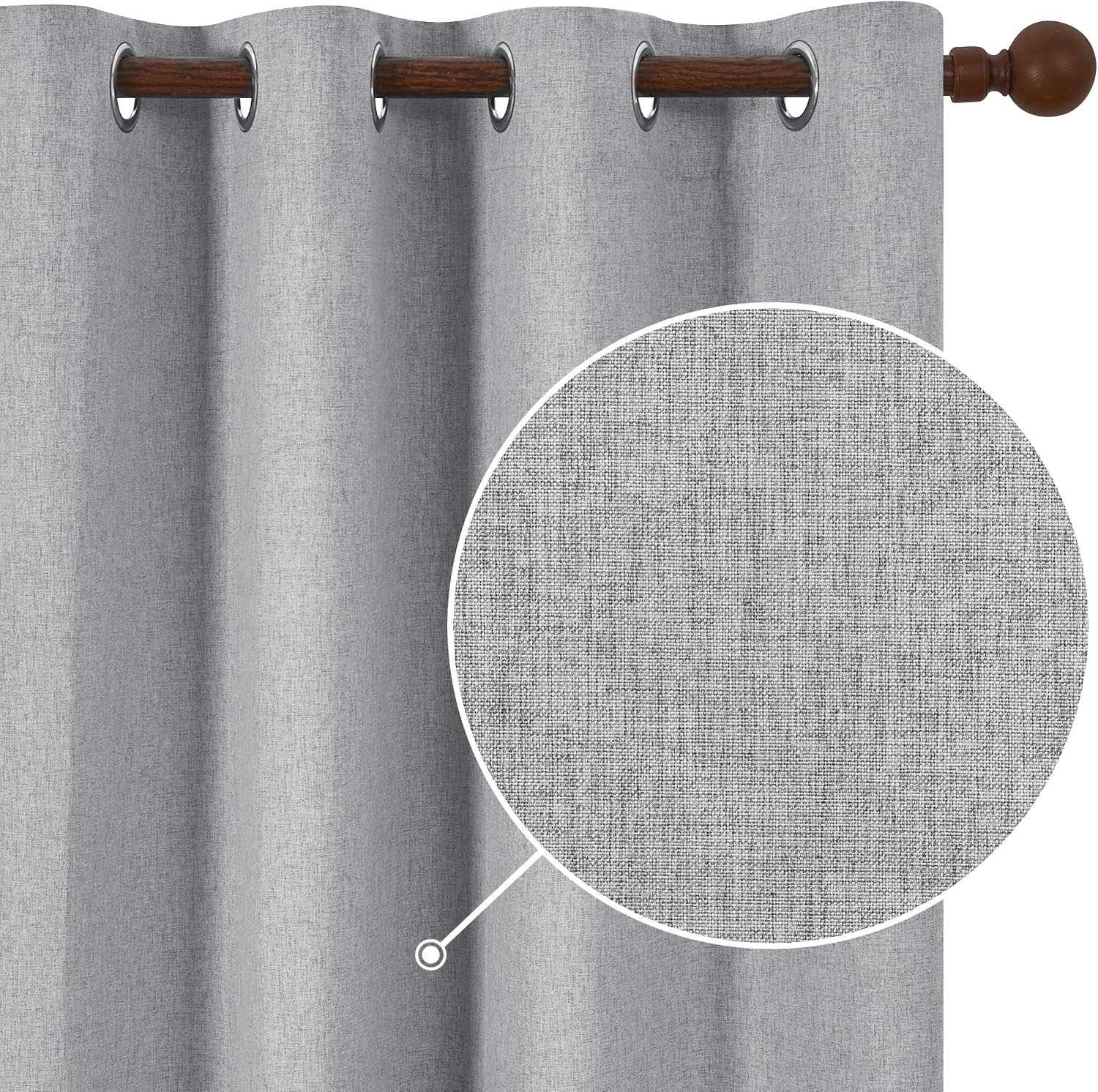 Detalle 2 de Deconovo Linen Look Blackout Curtains 46ร90 cm 2-panel ๐ช
