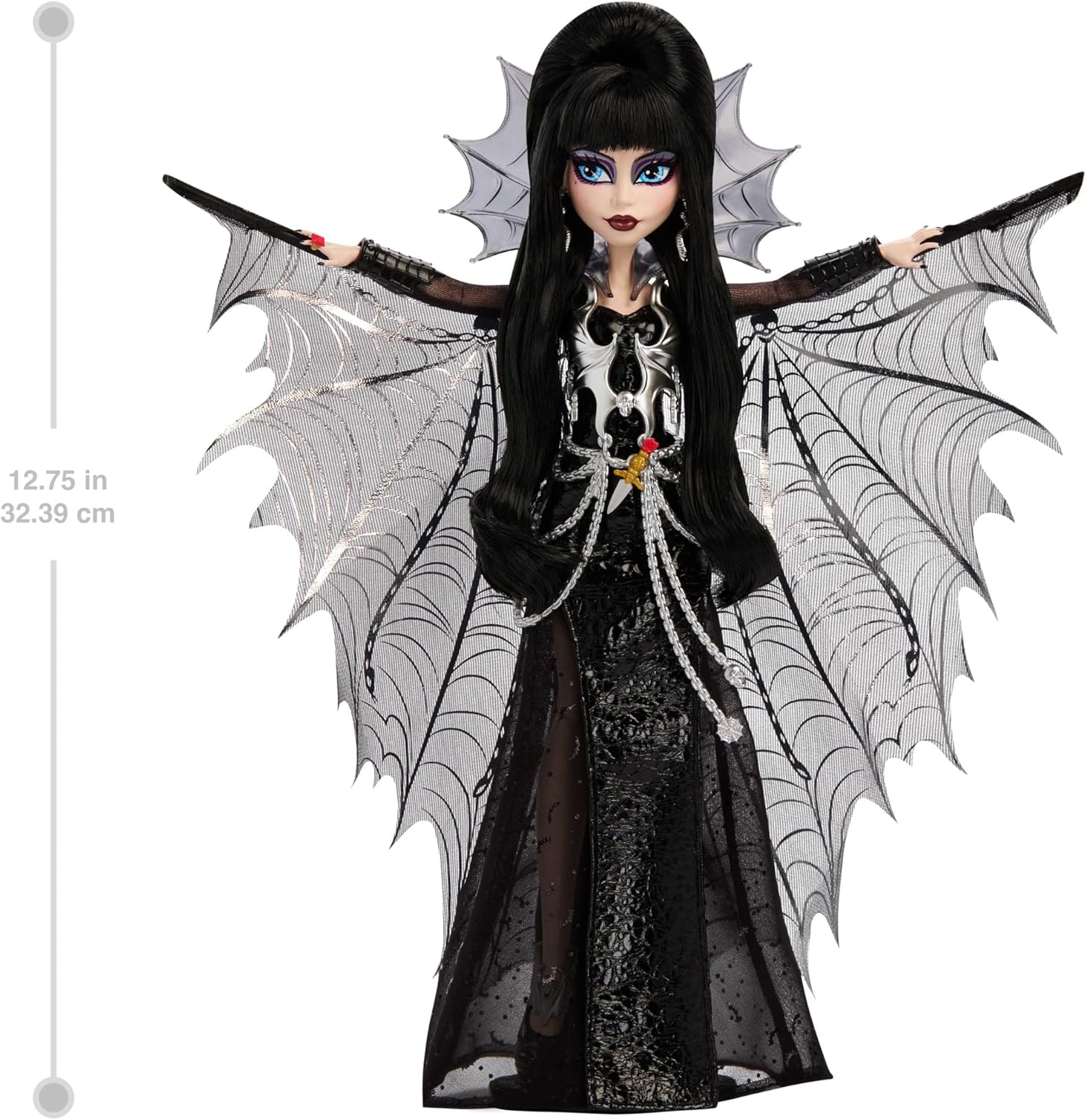 Thumbnail 4 de Monster High Elvira Maîtresse des ténèbres — Poupée à collectionner avec robe en similicuir noir et cape chauve-souris scintillante