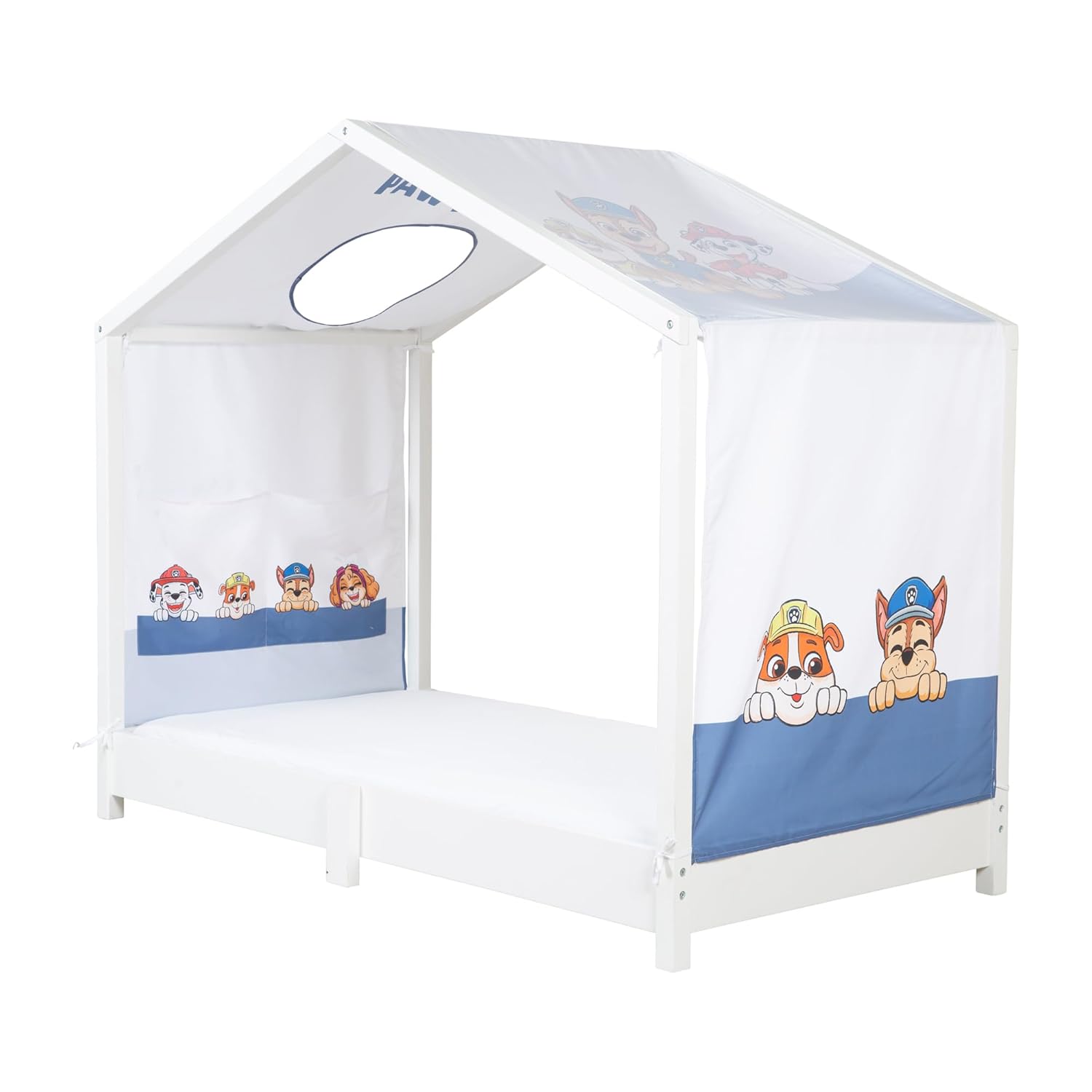 Thumbnail 1 de roba Bezug für Montessori Hausbetten 70 x 140 cm im Paw Patrol Design – inklusive Dachfenster, Aufbewahrungstaschen und Umbau zum Himmelbett
