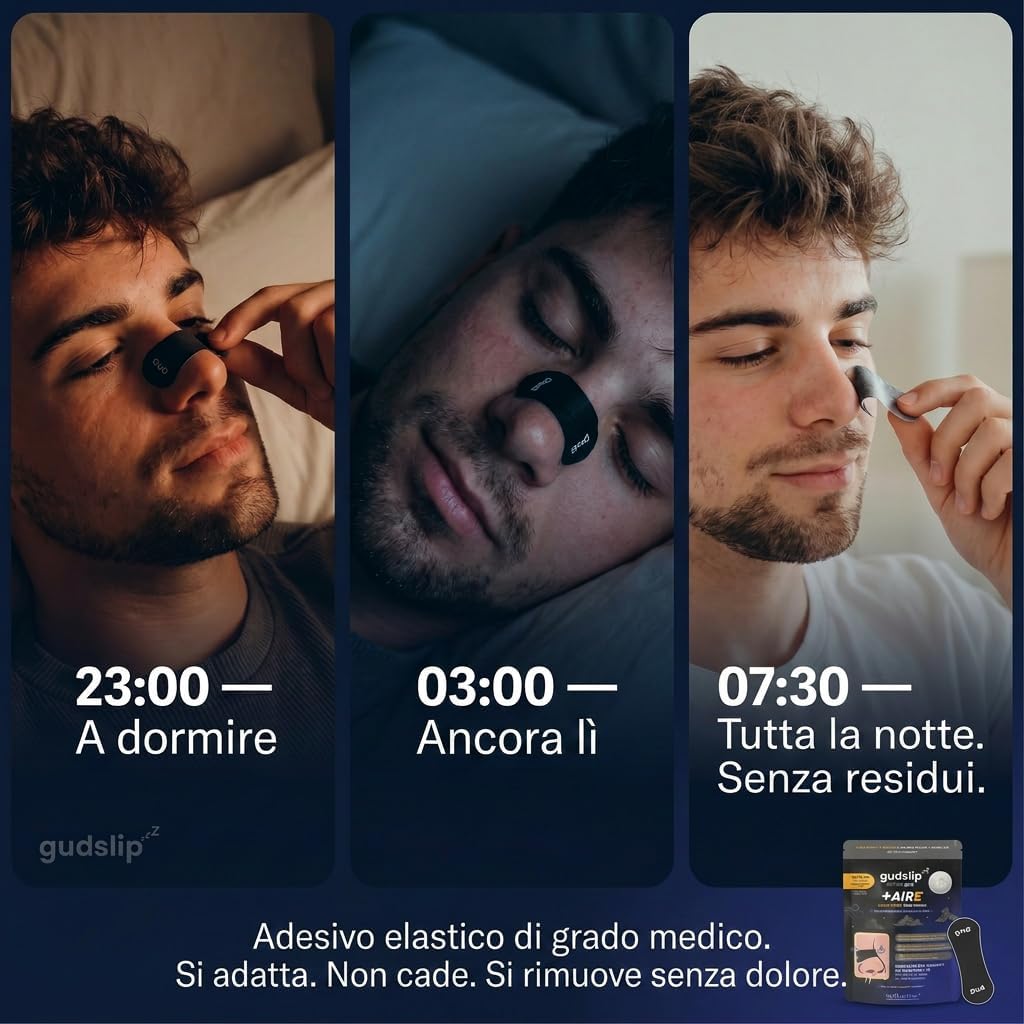 Thumbnail 4 de GudSlip® Cerotti Nasali Antirussamento (30+6) – Respirazione Migliore per Notte Profonda e Attività Fisica