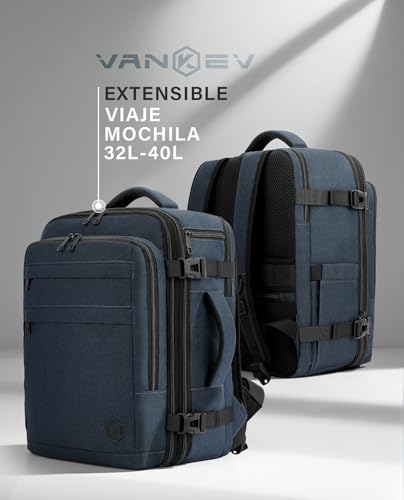 Thumbnail 7 de Mochila de cabina extensible VANKEV para viajes: 45x36x20 cm (extiende a 45x36x25 cm), 32–40 L