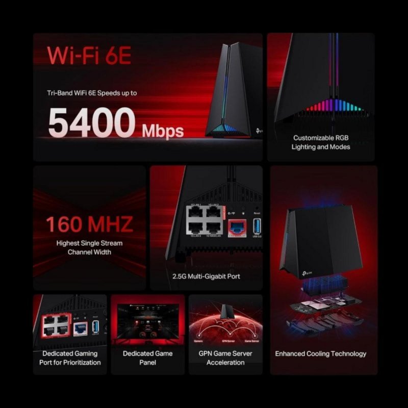 Thumbnail 3 de TP-Link Archer GXE75 Router gaming WiFi 6E AXE5400 con puerto 2.5G