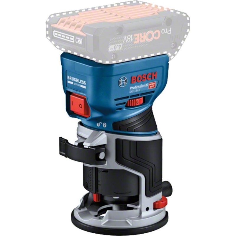 Detalle 2 de Bosch GKF 18V-8: Fresadora sin cable de 18V, 30000 RPM, salida precisa