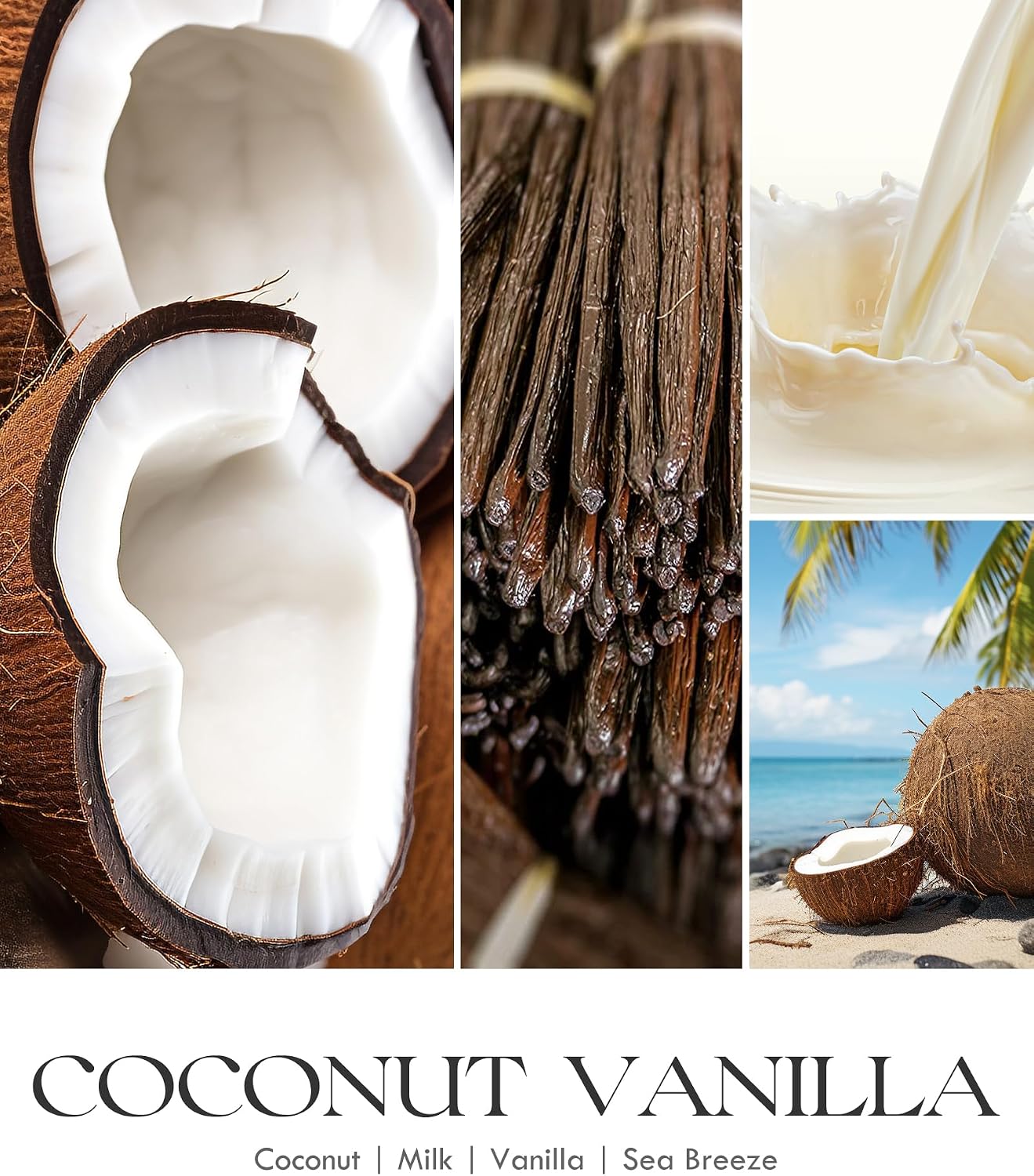 Detalle 2 de AOOVOO Vanilla Coconut Candle - 22oz Large Soy Aromatherapy Candle