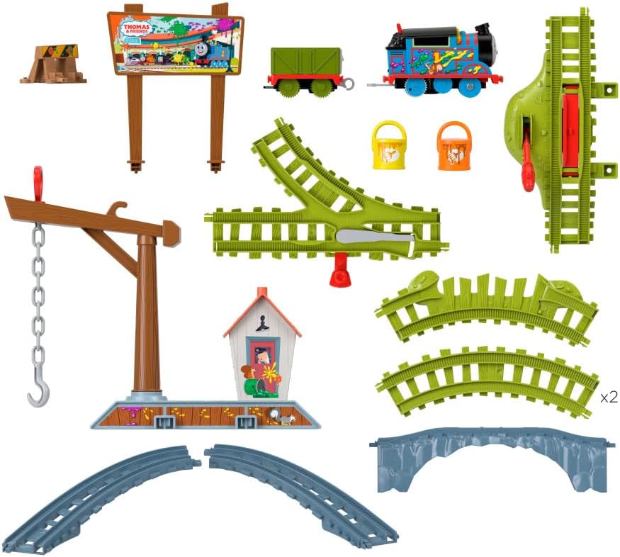 Thumbnail 4 de Thomas & Friends Motorized Paint Delivery Train Set with Troublesome Truck & Track – Centre