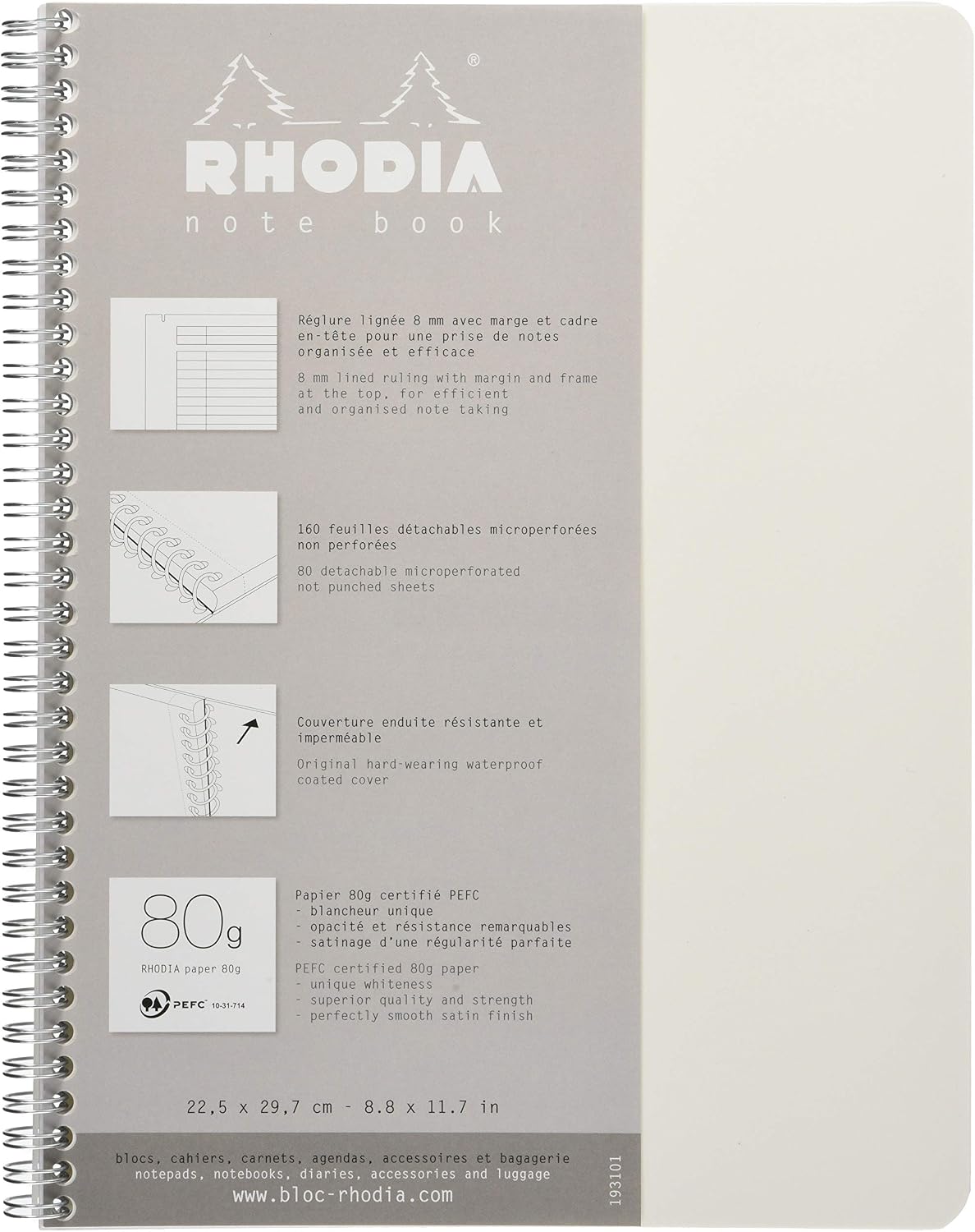 Thumbnail 6 de RHODIA 19300C Spiral Notebook (Full Binding) - A4+ with 160 Detachable Pages