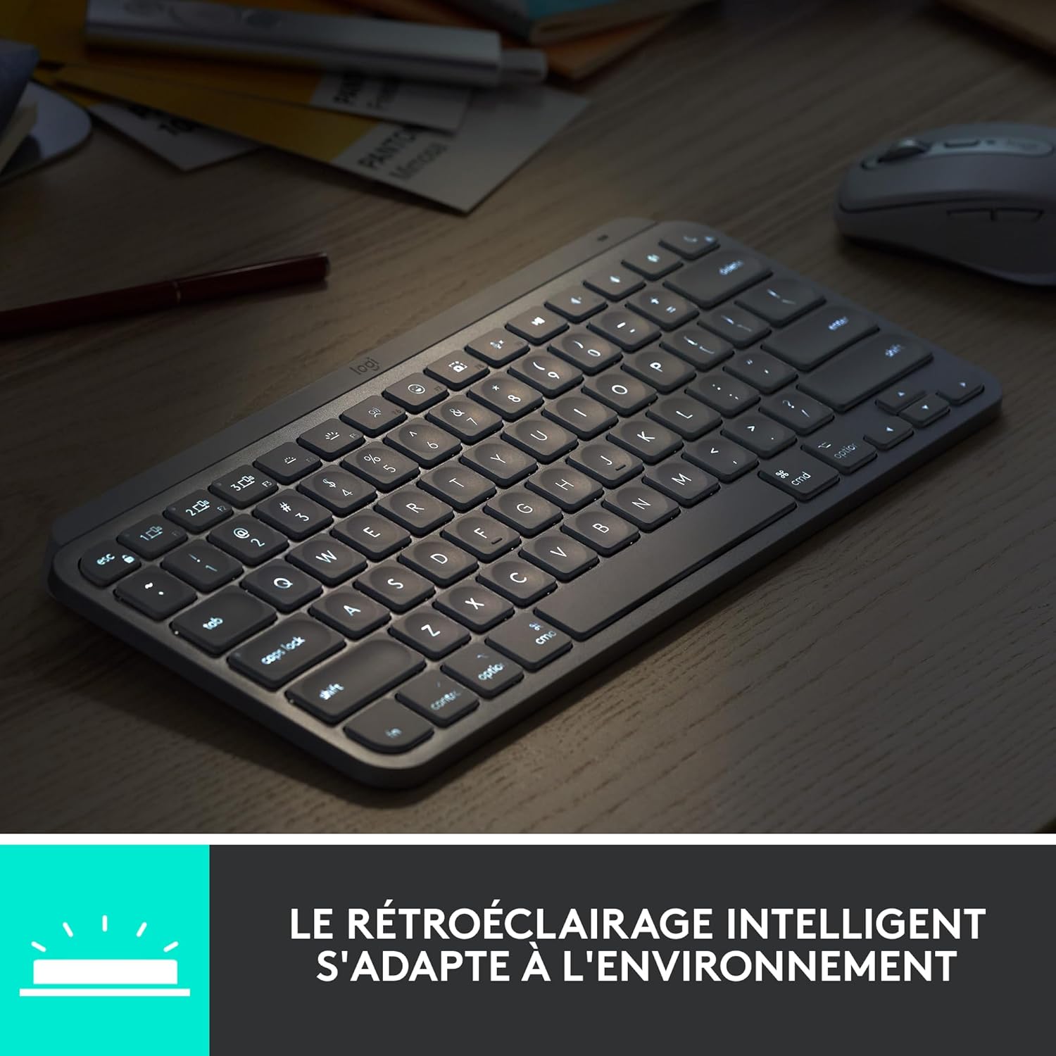 Thumbnail 4 de Logitech MX Keys Mini Minimaliste: Clavier sans Fil Rétroéclairé, USB-C et Multi-OS