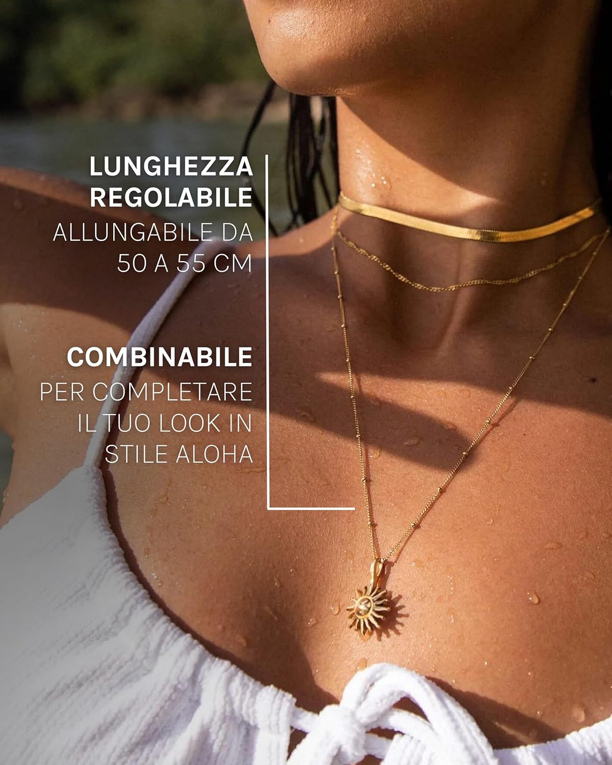 Thumbnail 5 de Purelei Sun necklace collana acciaio 50–55 cm