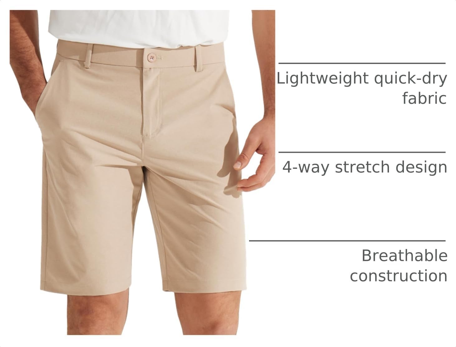 Detalle de Libin Men’s Golf Shorts (7"/9") Flat-Front Hybrid Quick-Dry, Water-Resistant