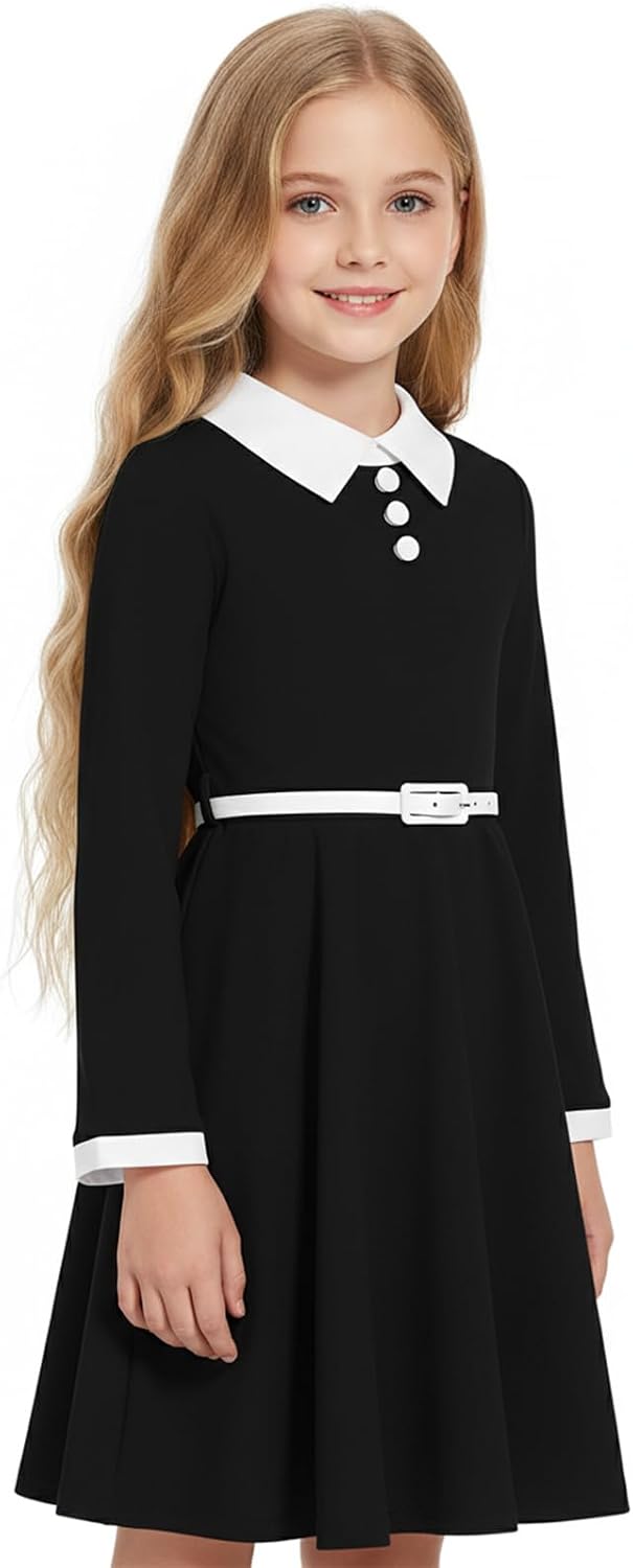 Detalle de JiAmy Girls Long Sleeve Dress 4–12 years