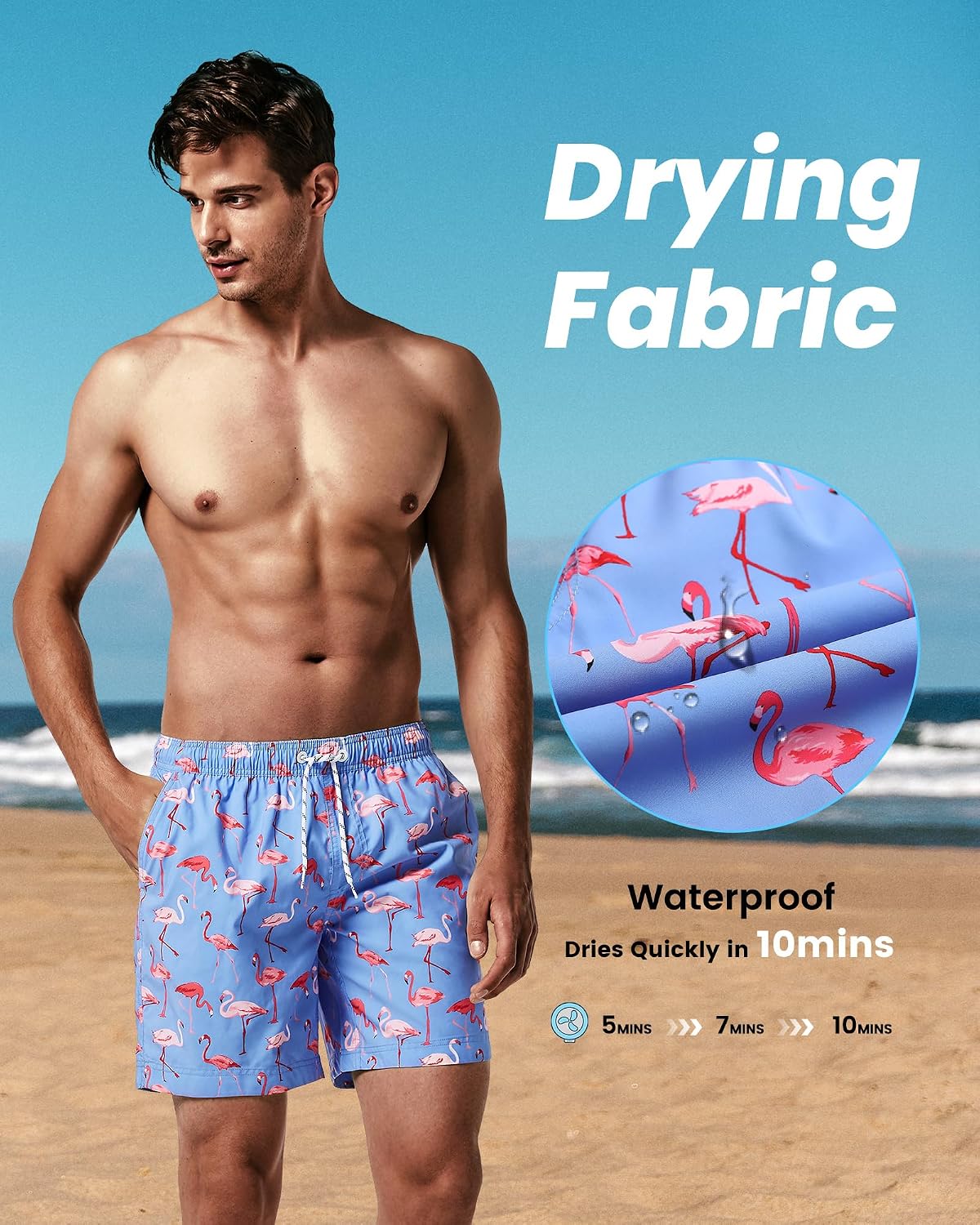 Detalle 2 de MaaMgic Men's Swim Trunks, 7-Inch