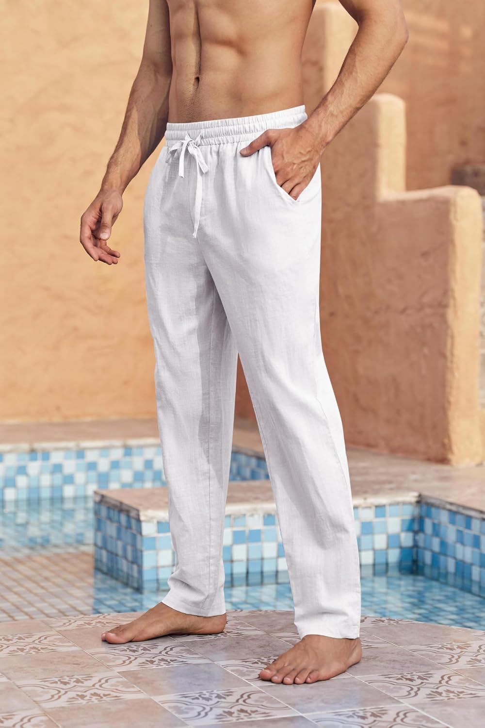 Detalle 2 de Runcati Herren Leinenhose M–XXL Loose Fit