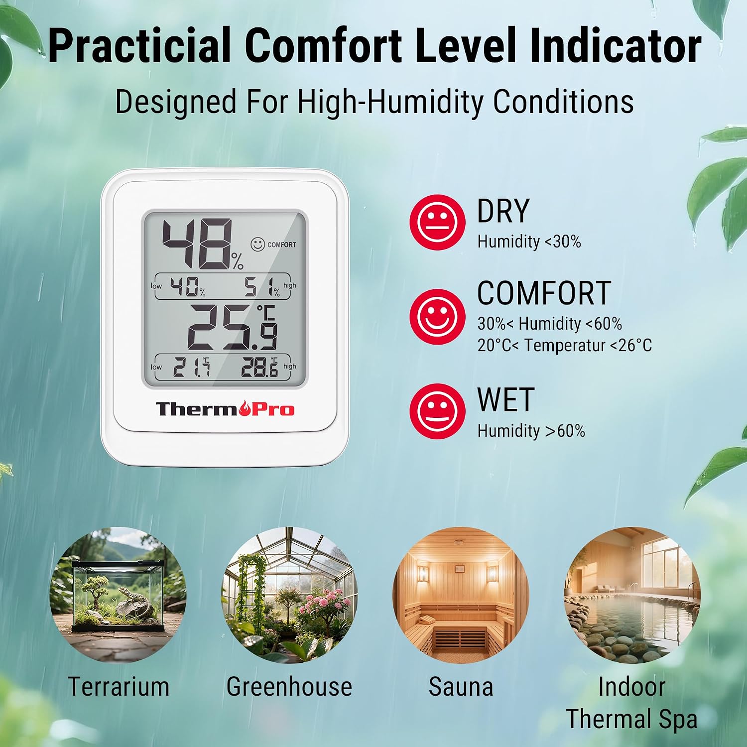 Detalle de ThermoPro greenhouse thermometer 10s refresh