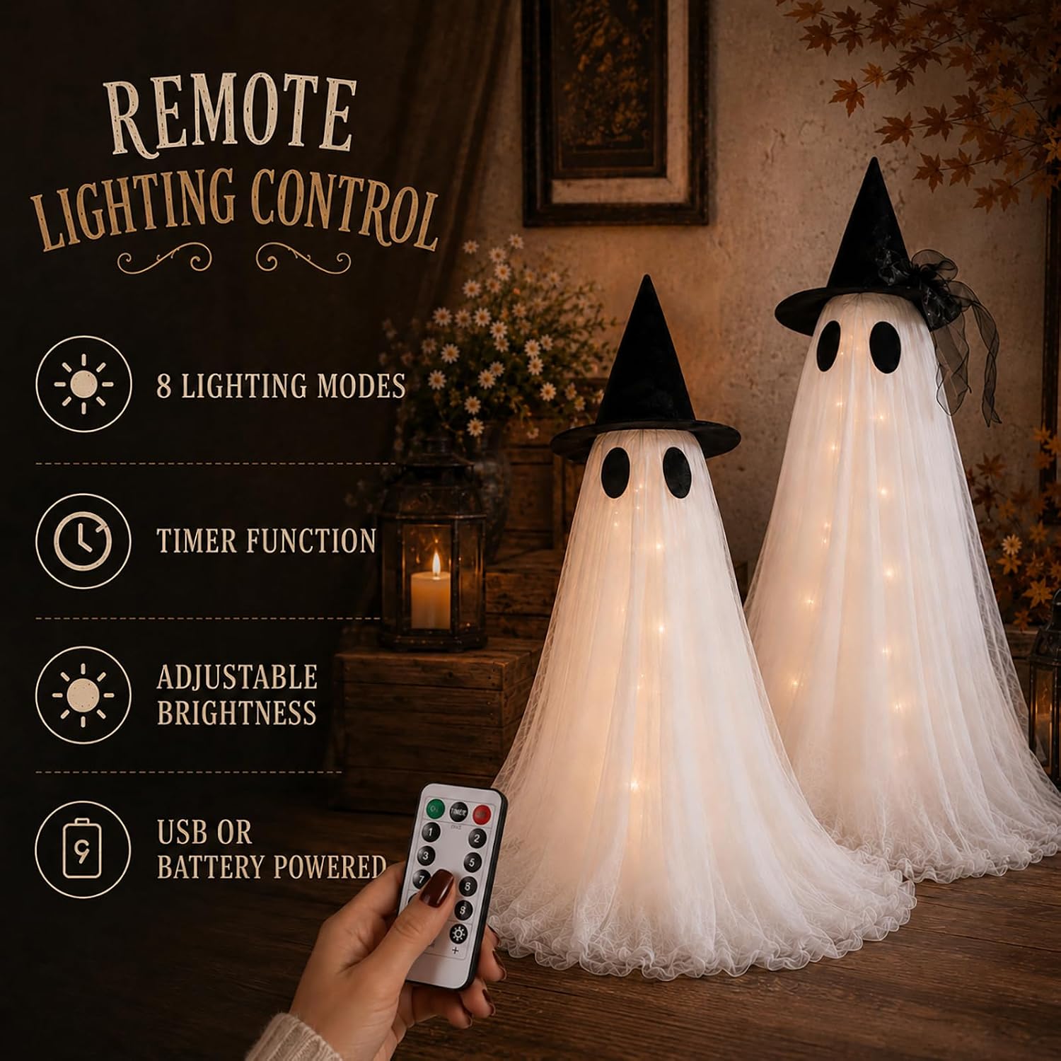 Thumbnail 6 de CheerBloom CB00052 30-Inch Glowing Ghost Candy Bowl Stand with Remote