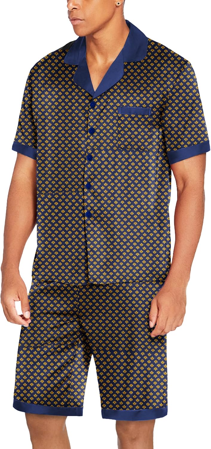 Detalle de Ekouaer Men's Pajama Set, Satin