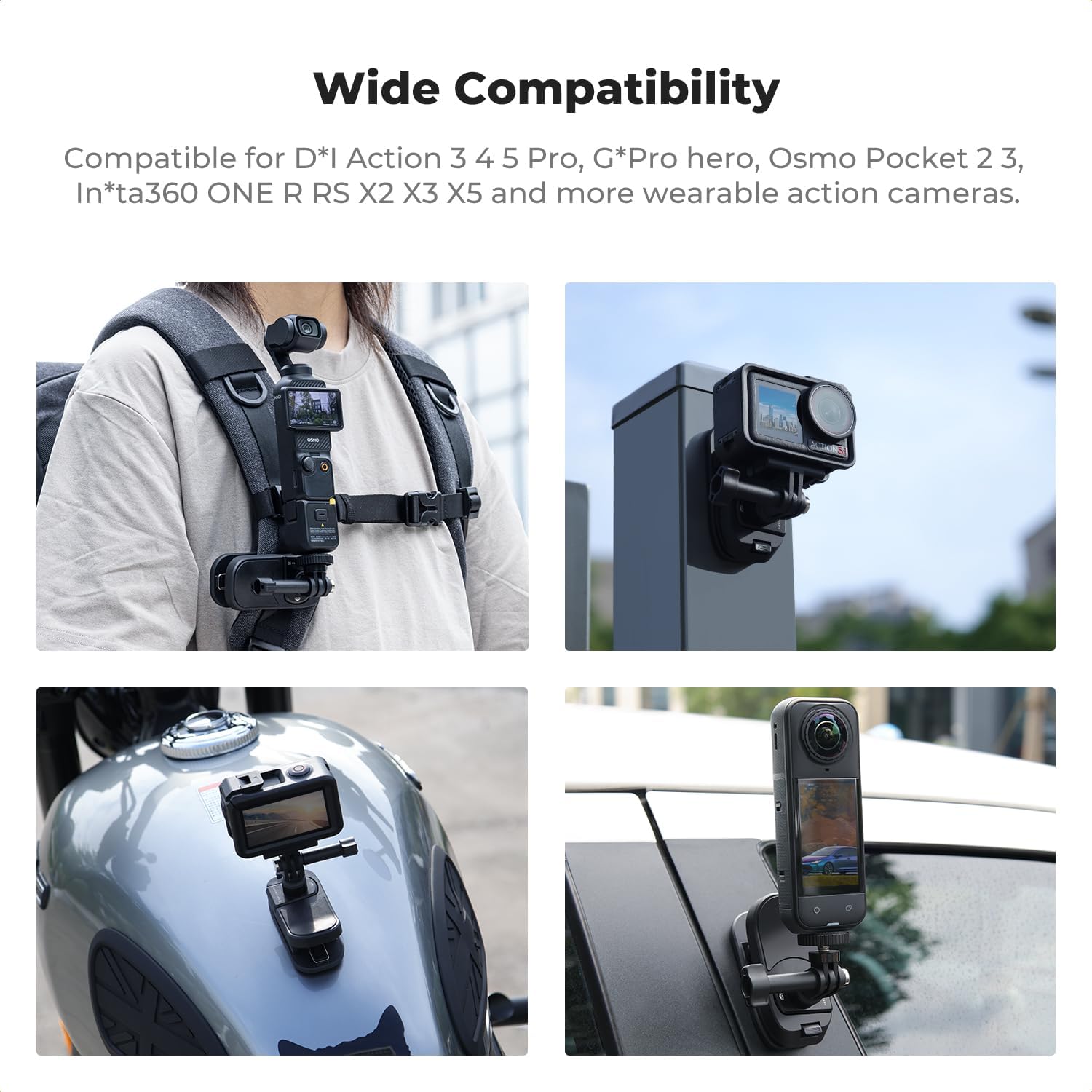 Thumbnail 6 de K&F CONCEPT Magnetic Backpack Clip Mount – 180° swivel quick-release holder for action cameras