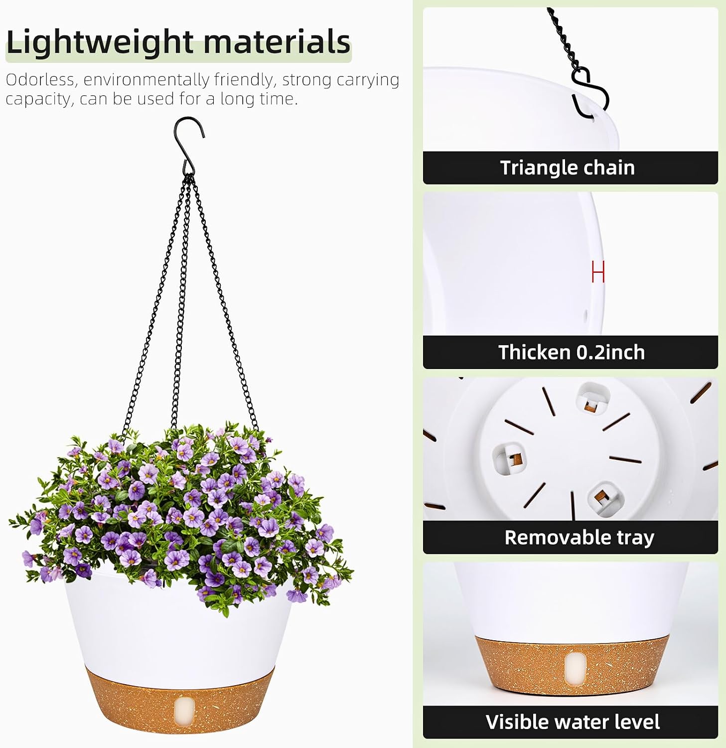 Thumbnail 4 de QCQHDU Blumenampel mit 20 cm, 2er Set