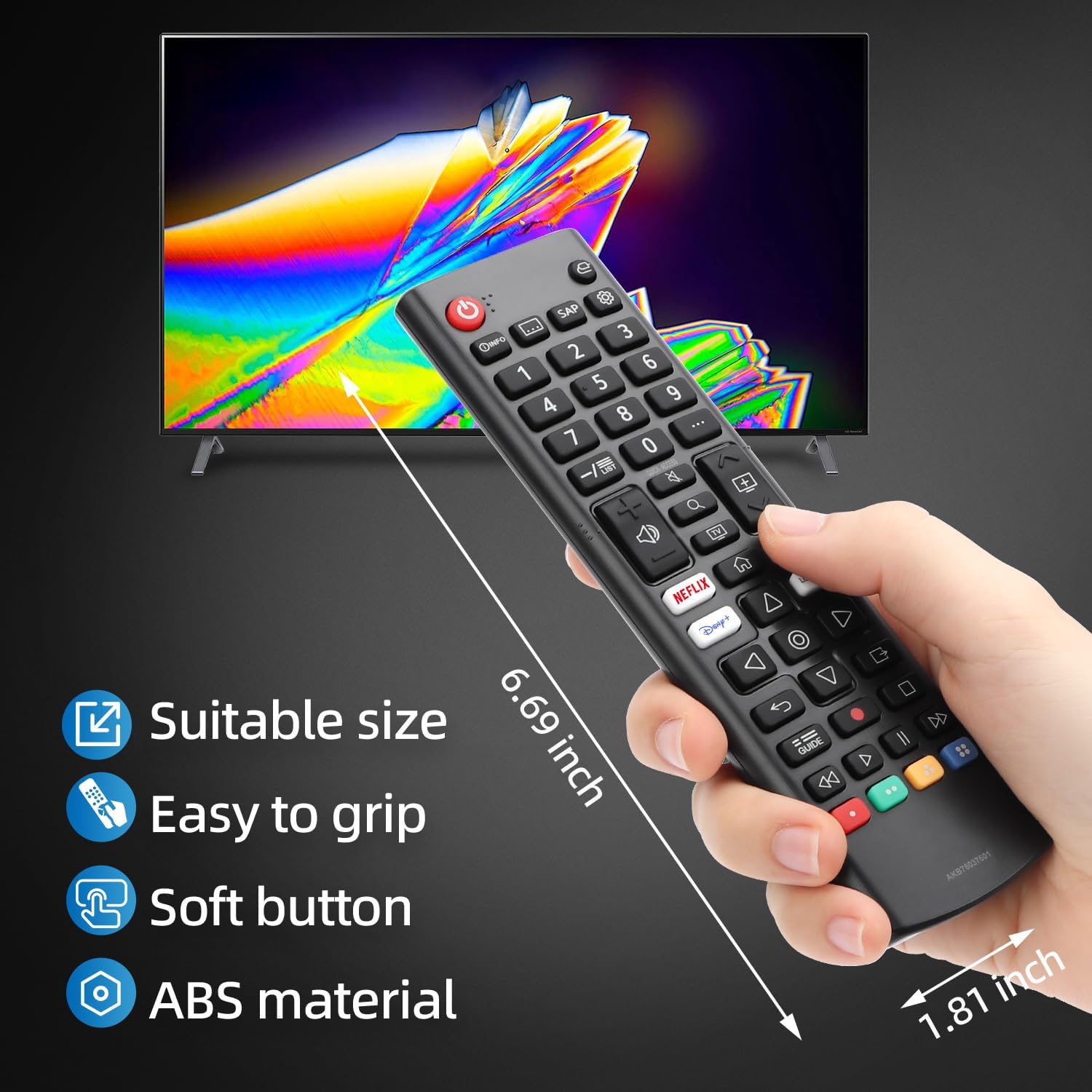 Detalle de LG TV Universal Replacement Remote (AKB76037601) – Ready to Use Out of the Box