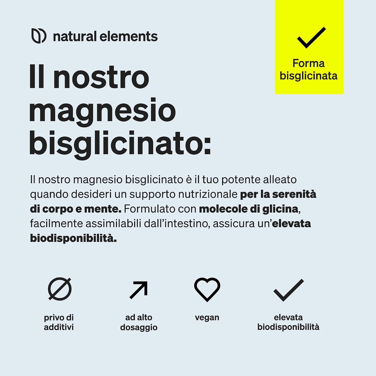Detalle 2 de Magnesio bisglicinato (300 mg di magnesio elementare per dose giornaliera) – 180 capsule vegane