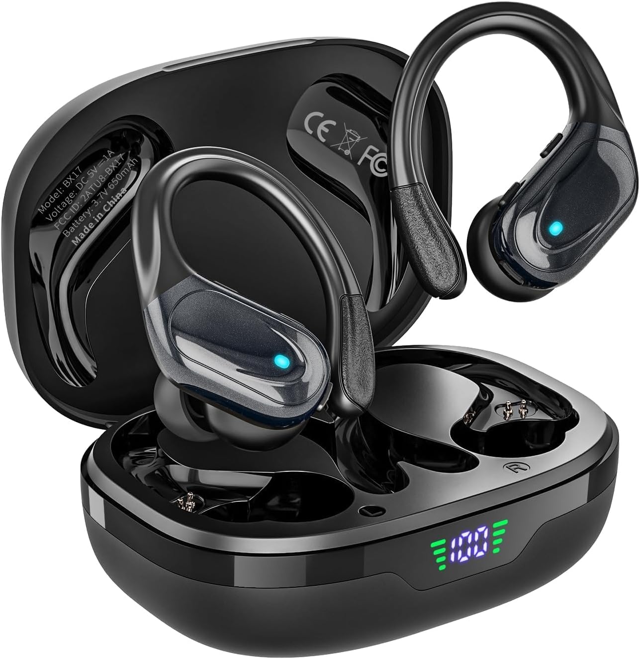 Detalle de HAOYUYAN BX17 Wireless Earbuds: Durable, long-lasting sports Bluetooth headphones