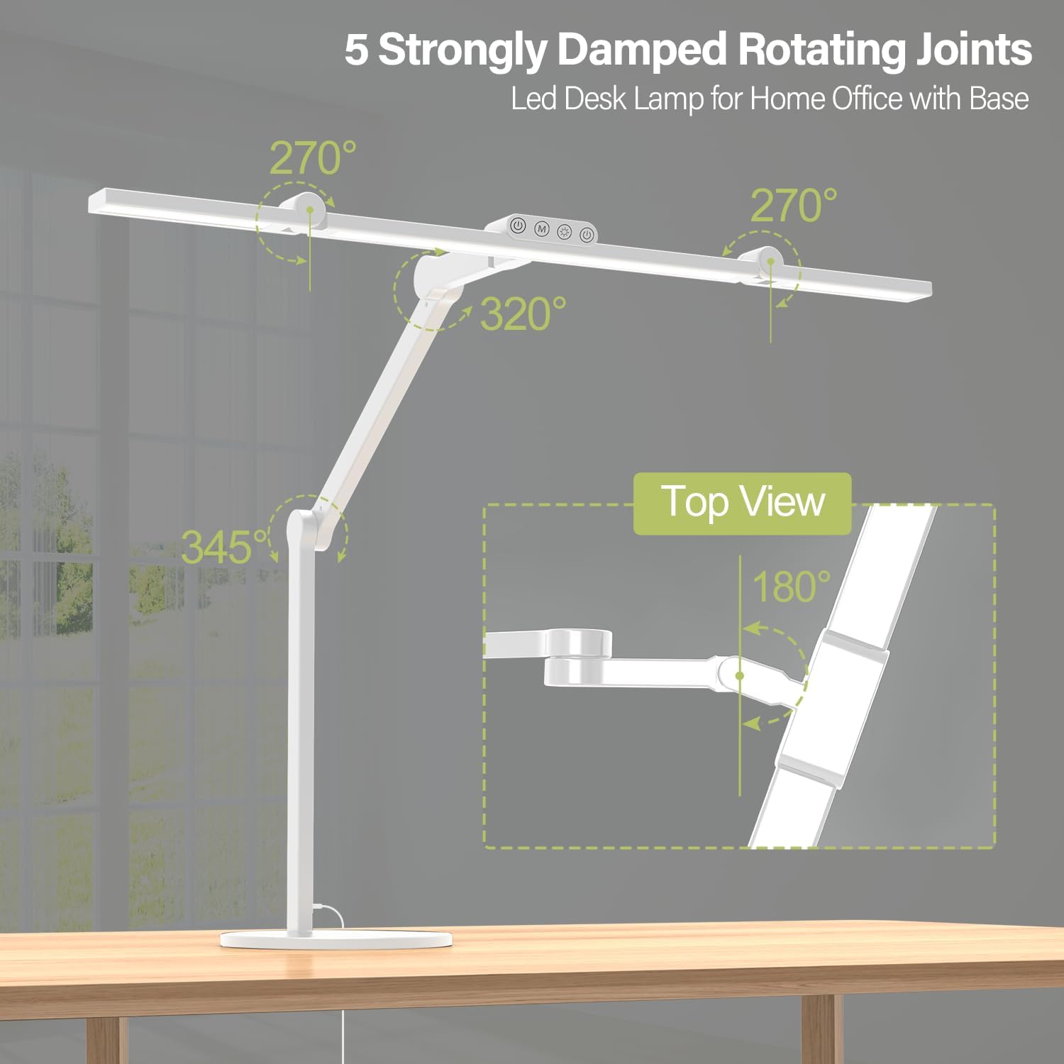 Detalle de Micomlan FDDL09 24W LED Desk Lamp with 3 Light Bars and Auto-Dimming