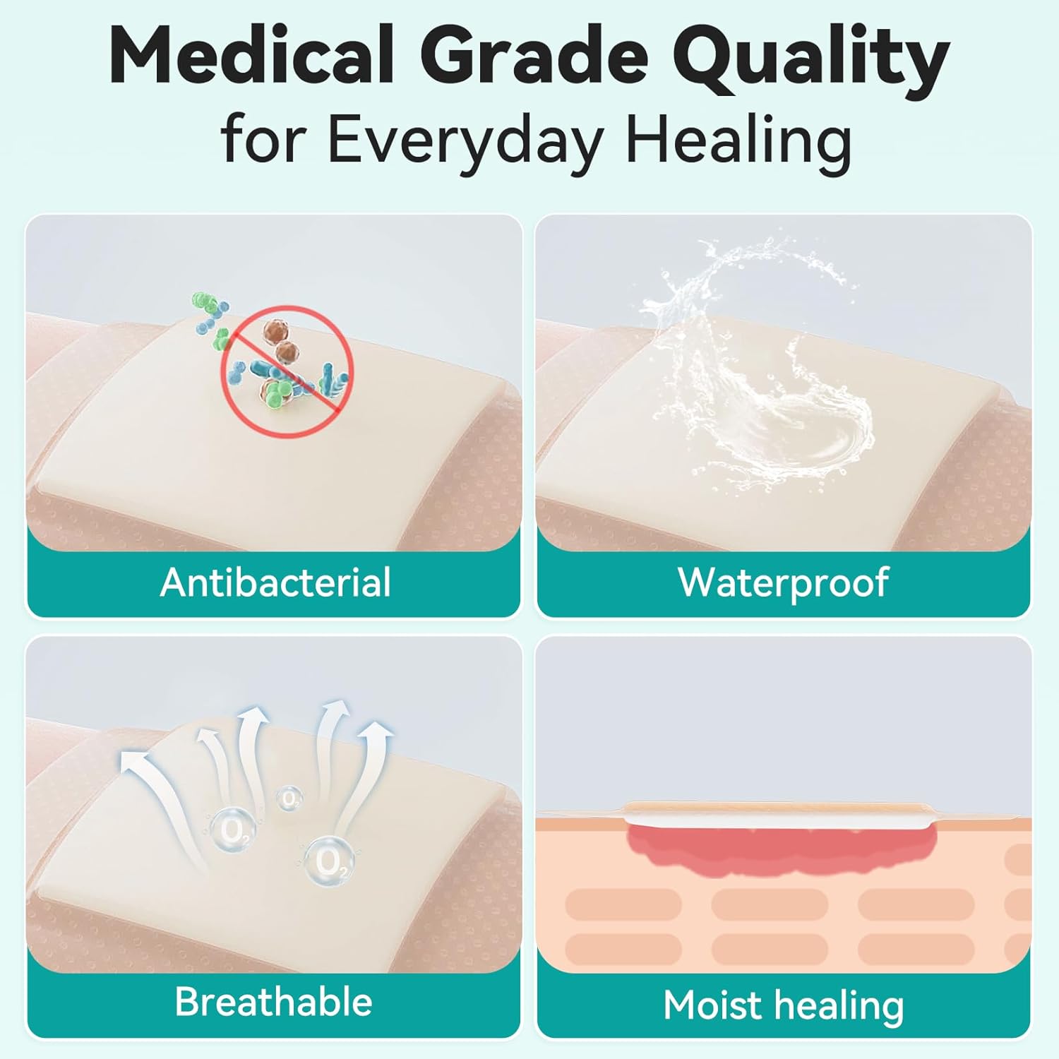 Thumbnail 3 de Dimora Silicone Foam Dressing 3" x 3" (20 PCS) with Border for Sensitive Skin Wound Care