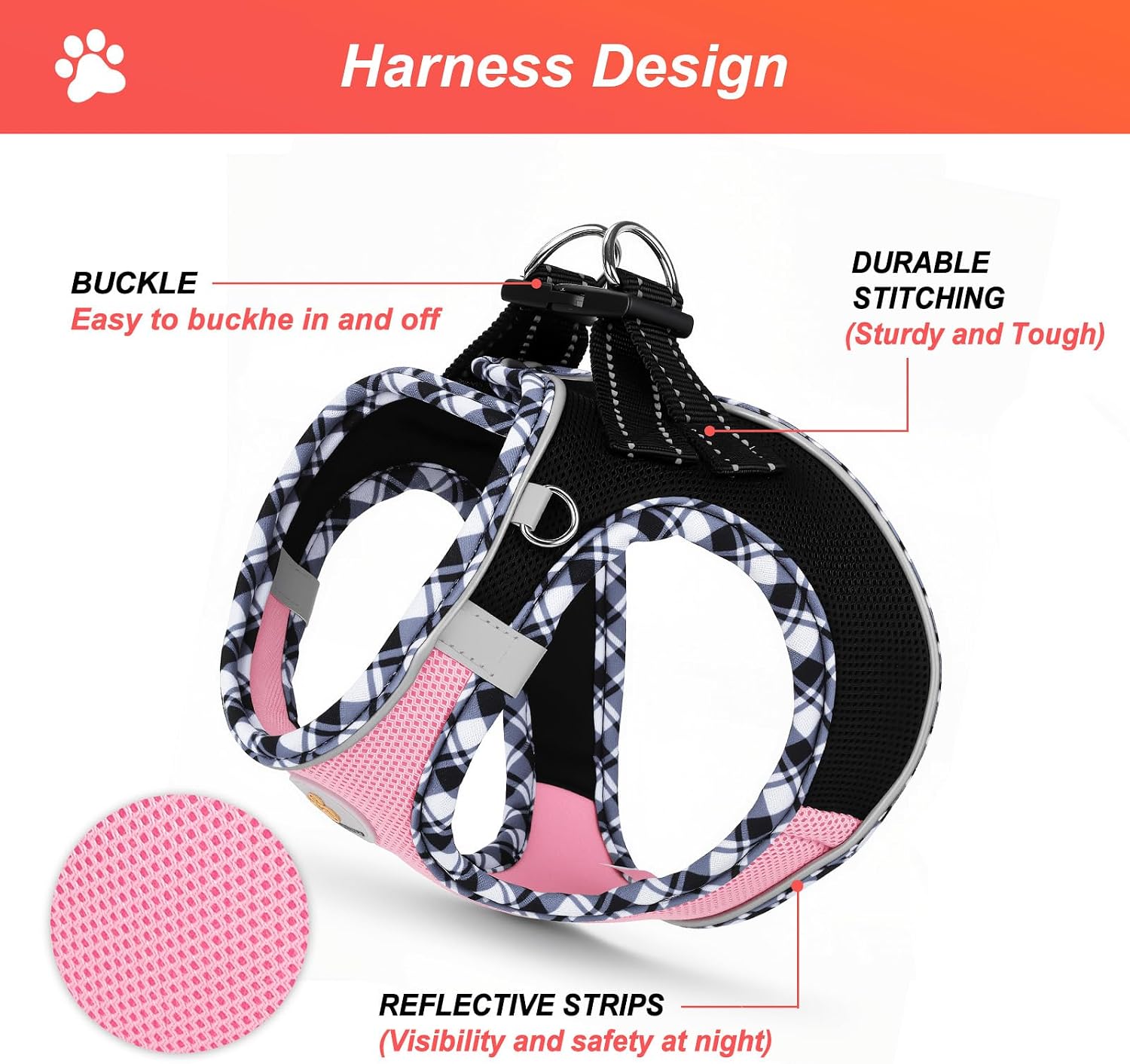 Detalle de Hipubby Dog Harness and Leash Set, XS