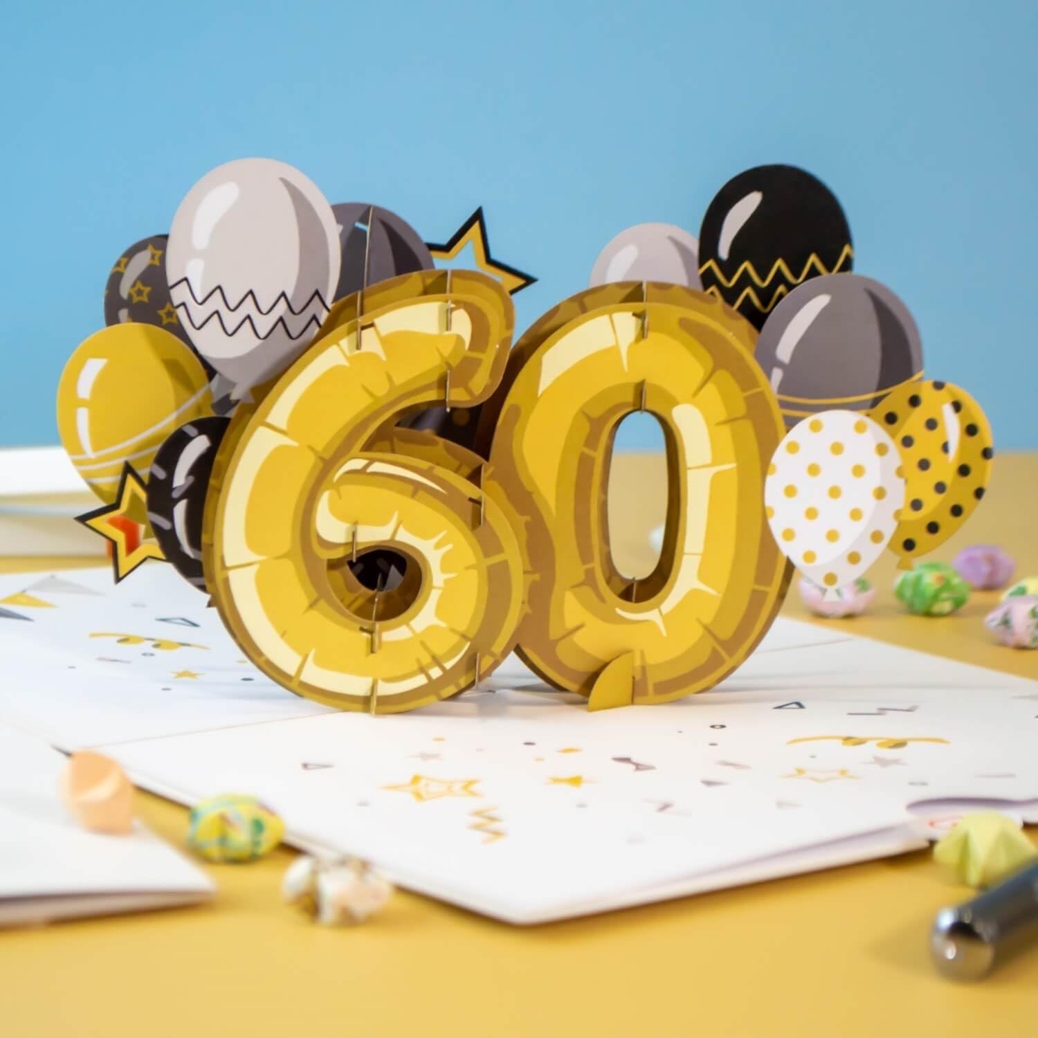 Thumbnail 3 de papercrush Carte Pop Up 60e Anniversaire – Carte 3D félicitations et remerciements