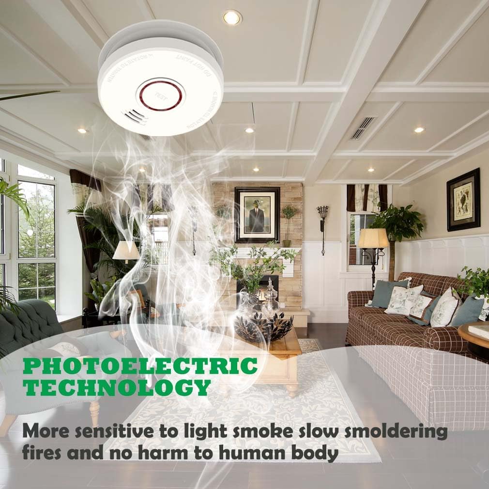 Thumbnail 2 de LSHOME 4 Pack Smoke Detector 9V Photoelectric