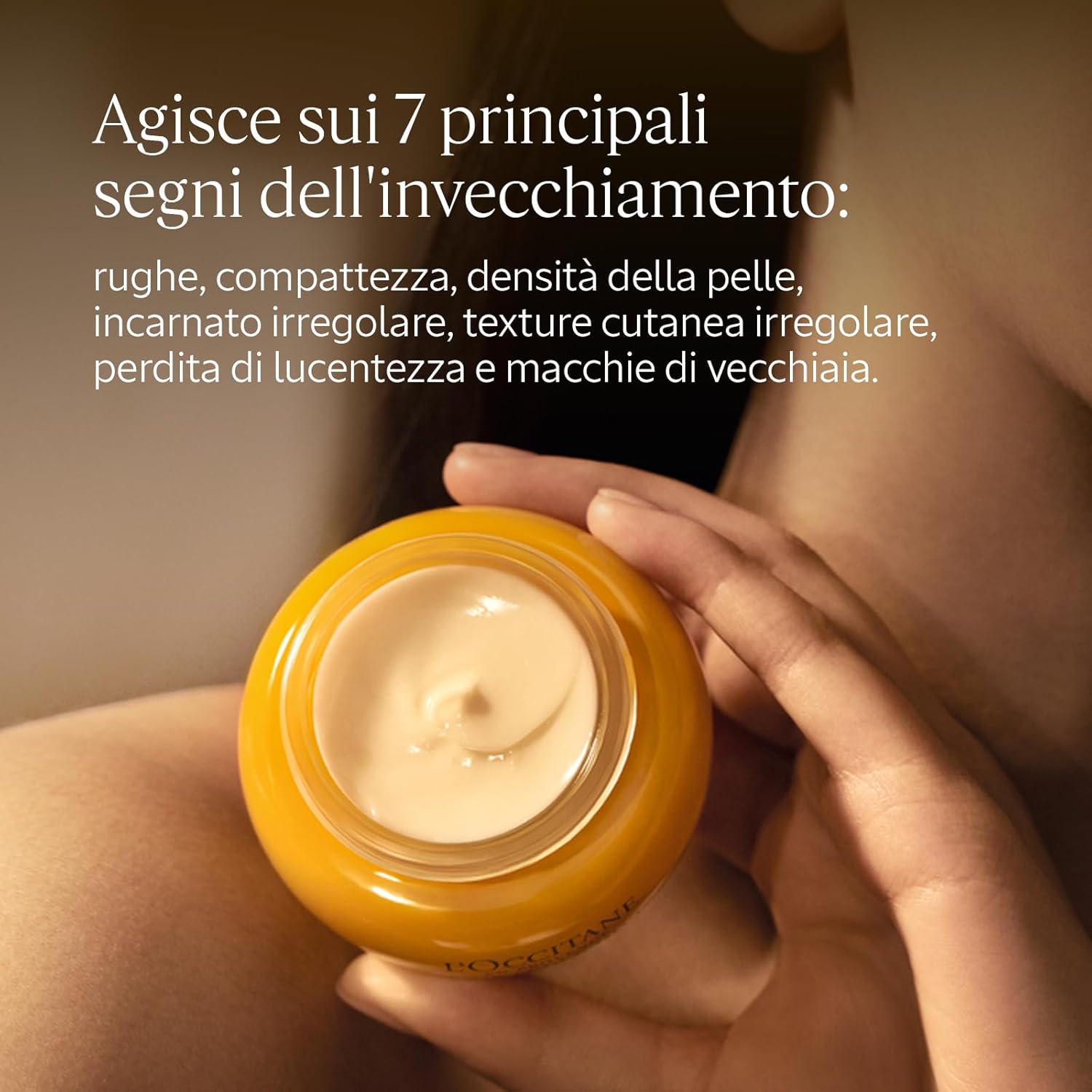 Detalle de L'OCCITANE Crema Viso Immortelle Divine – 50 ml: antietà e idratante, made in Francia
