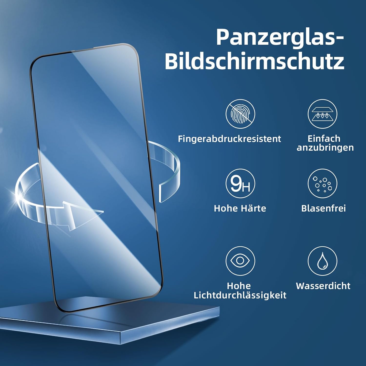 Detalle de NEW'C 3er Set Full Screen Panzerglas für iPhone 16 & iPhone 15 (6,1 Zoll) – Auto-Installation, 9H