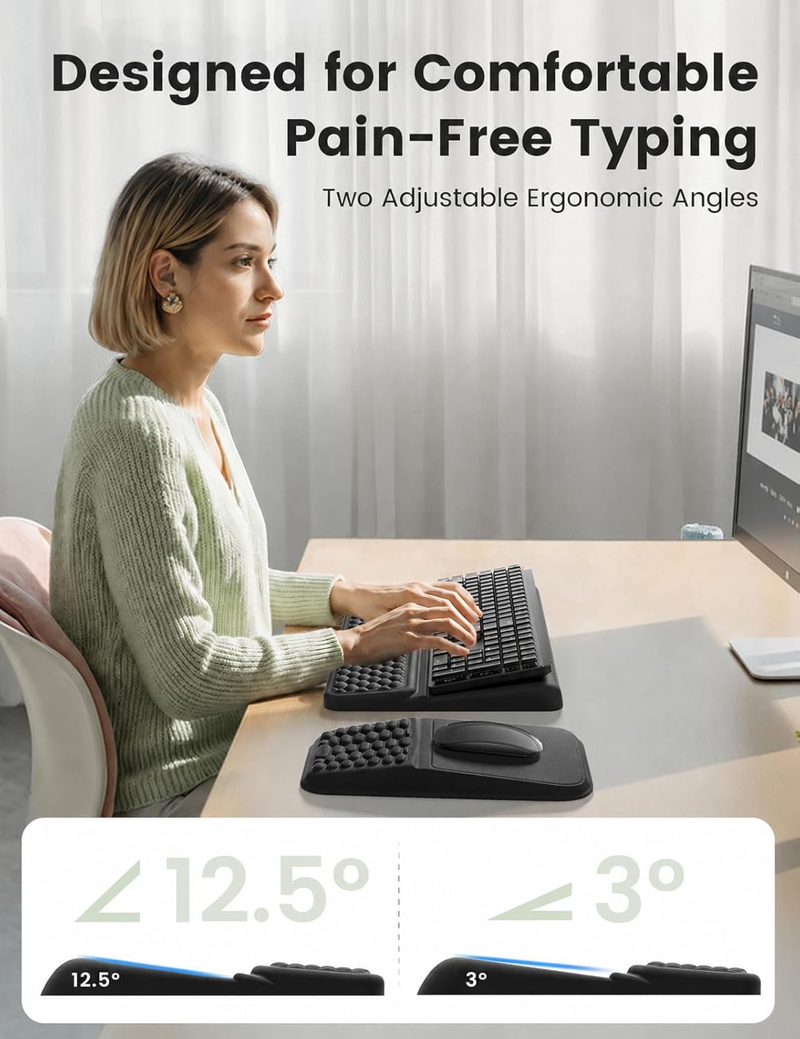 Detalle de Vaydeer STK#011 Keyboard Stand and Mouse Pad Set with Memory Foam