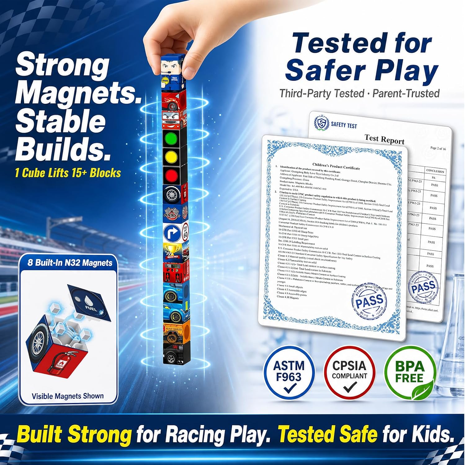 Thumbnail 3 de burgkidz Magnetic Building Blocks 48-piece Set