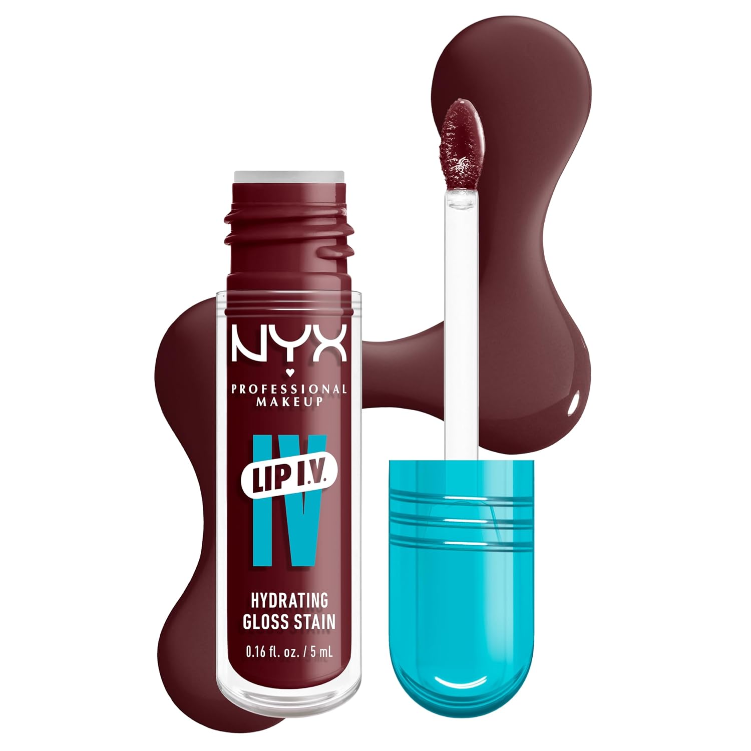 Detalle de NYX Professional Makeup Lip IV Hydrating Gloss Stain Mauve N' Moist – 2 in 1, 12 Stunden Pflege