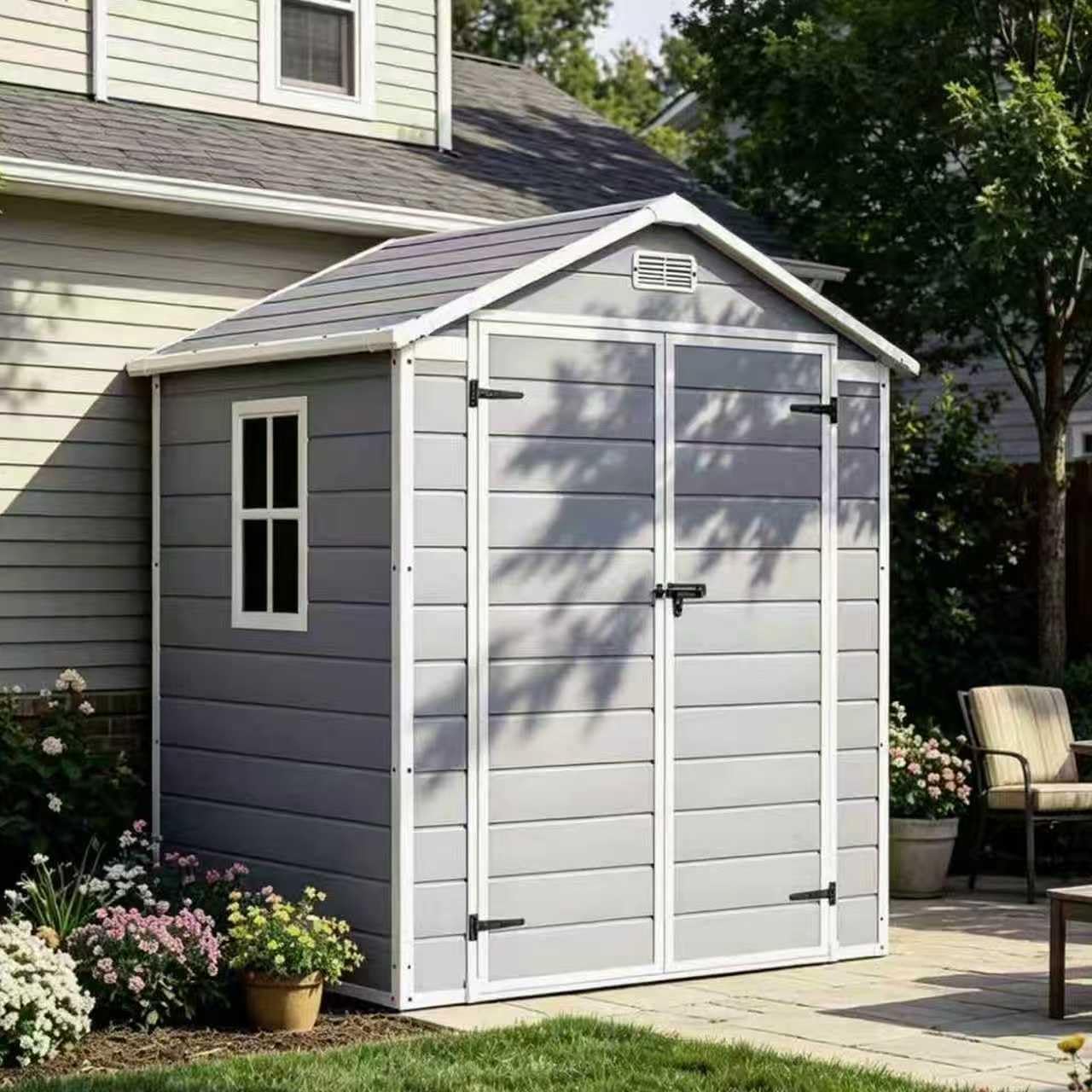 Detalle de Devoko Resin Outdoor Storage Shed, 6 x 4 FT